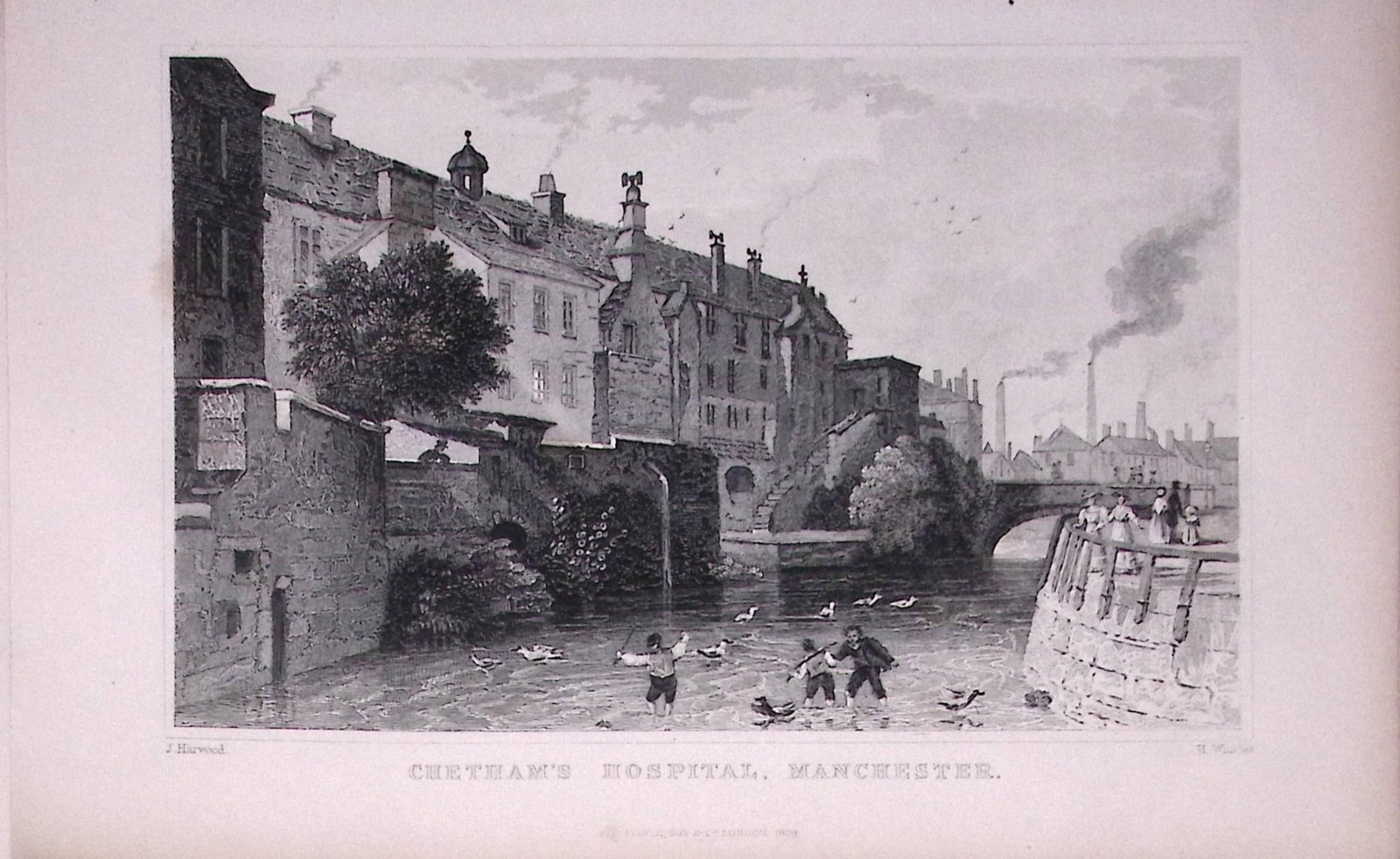 Chetham’s Hospital Manchester Antique 195 Years-Old Steel-Engraving-8: Title: Chetham’s Hospital Manchester Antique 195 Years-Old Steel-Engraving-8 Description: This Antique Steel Engraving Was Removed from a 195-Year-Old Edition of. Lancashire Illustrated in a
