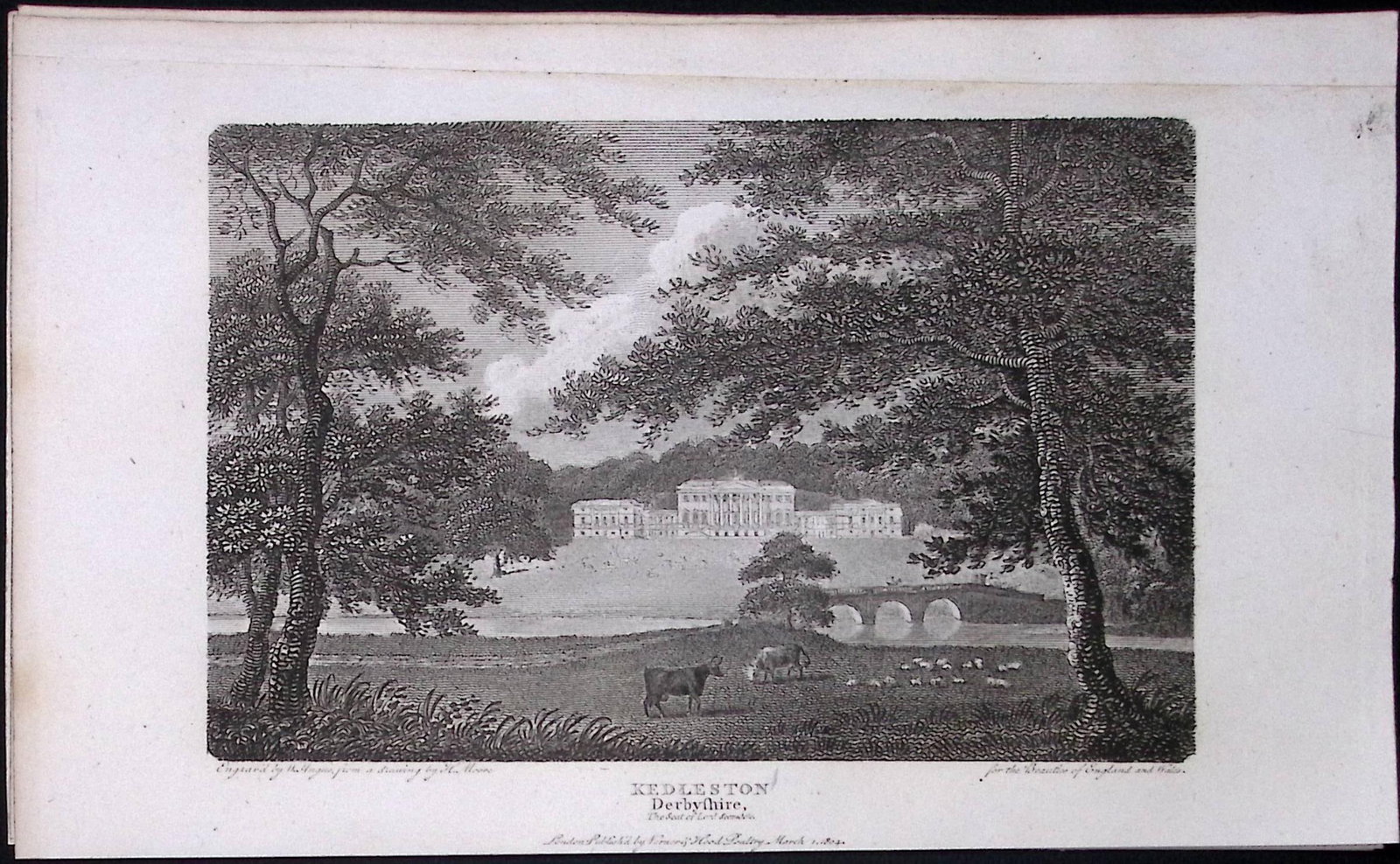 Kedleston Derbyshire Antique 223 Years-Old Georgian Steel-Engraving-30: Title: Kedleston Derbyshire Antique 223 Years-Old Georgian Steel-Engraving-30 Description: This Derbyshire Georgian Antique Print Was Removed from a First Edition of. The Beauties of England an
