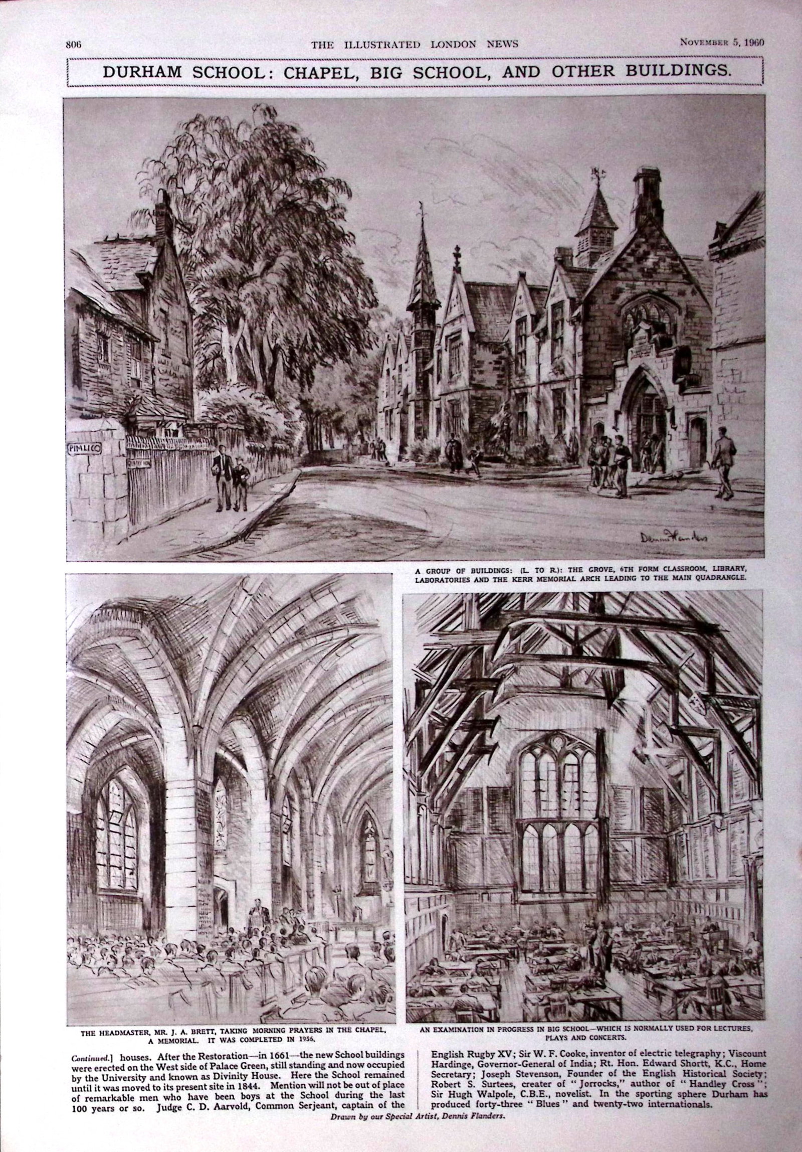 Durham School Scene from Chapel Hill 1960 4 Page Supplement. - 3