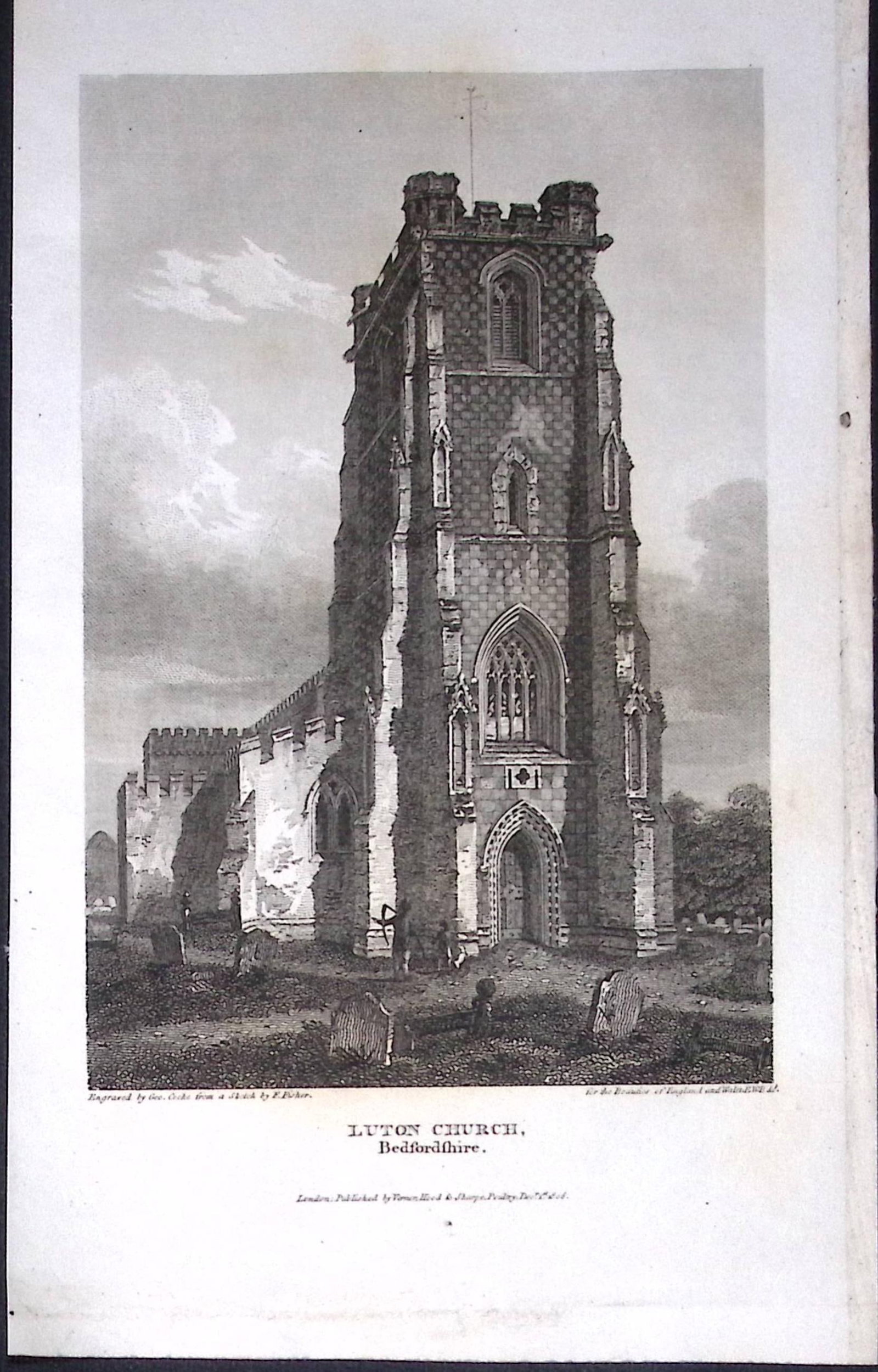 Luton Church Bedfordshire Antique 225 Years-Old Georgian Steel-Engraving-413: Title: Luton Church Bedfordshire Antique 225 Years-Old Georgian Steel-Engraving-413 Description: This Bedfordshire Georgian Antique Print Was Removed from a First Edition of. The Beauties of England