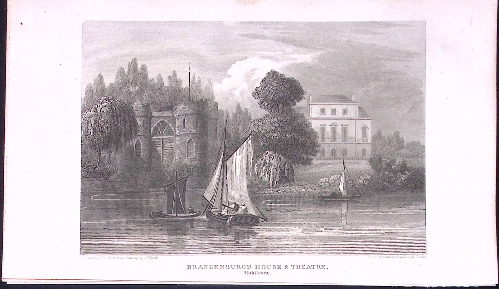Brandenburgh Hammersmith London Antique 200 Years-Old Steel-Engraving-269: Title: Brandenburgh Hammersmith London Antique 200 Years-Old Steel-Engraving-269 Description: This London Georgian Antique Print Was Removed from a First Edition of. The Beauties of England and Wales