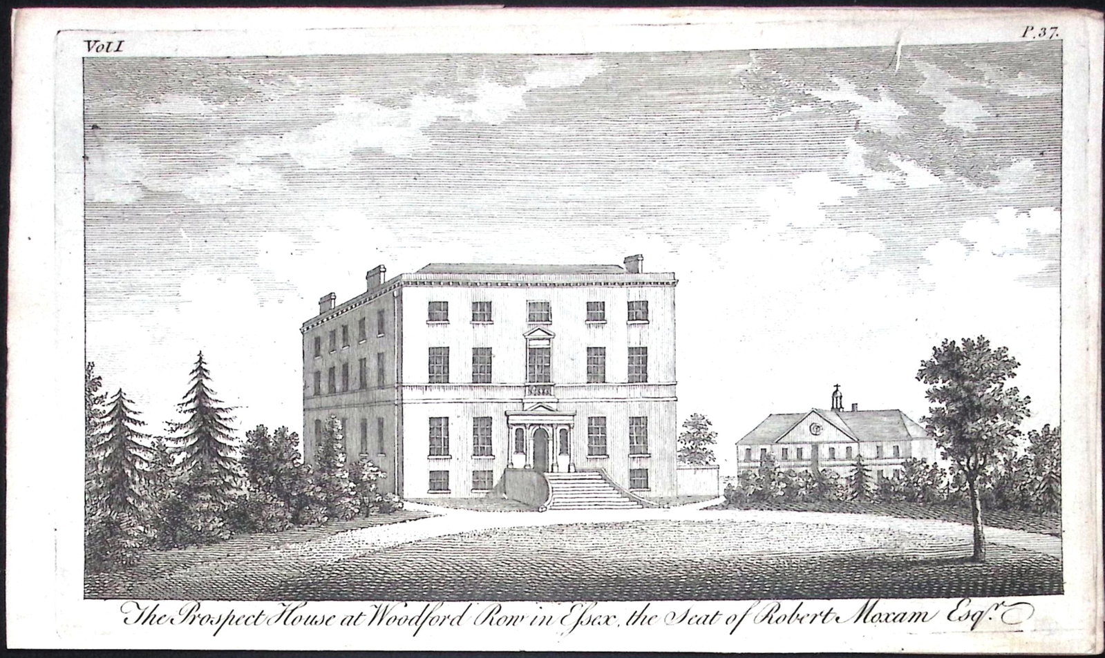 Essex Woodford Prospect House Scarce Georgian Copper Antique 1776 Engraving-134.: Title: Essex Woodford Prospect House Scarce Georgian Copper Antique 1776 Engraving-134. Description: This Nearly 250-Year-Old Antique Piece Was Removed from an Edition of. A New Display of