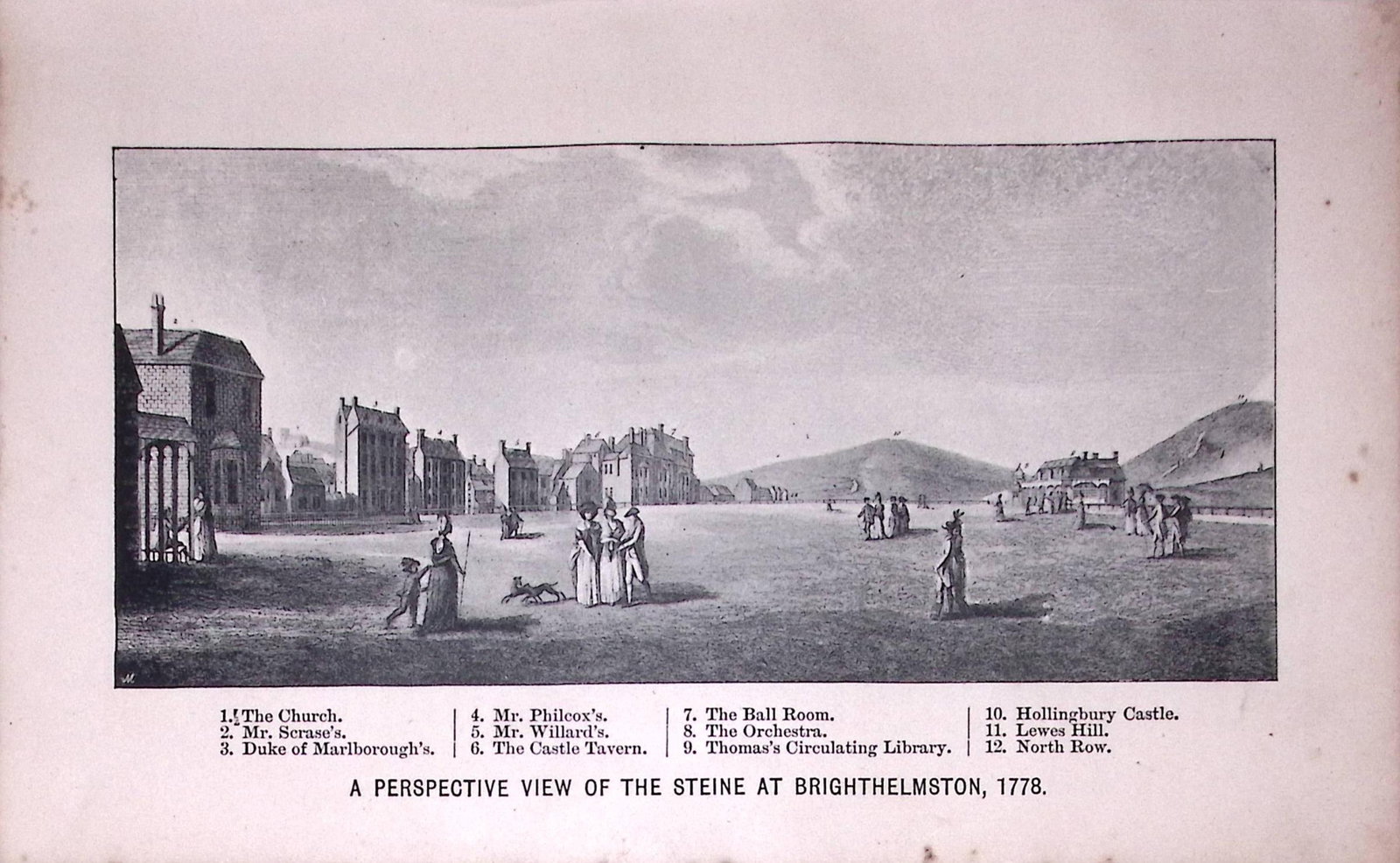 Brighton View of the Steine (1778) Antique 134-Year-Old Print-7-TR: Title: Brighton View of the Steine (1778) Antique 134-Year-Old Print-7-TR Description: This Print Has Been Removed from an Antique Edition of. Peep in The Past Brighton in The Olden Time by John