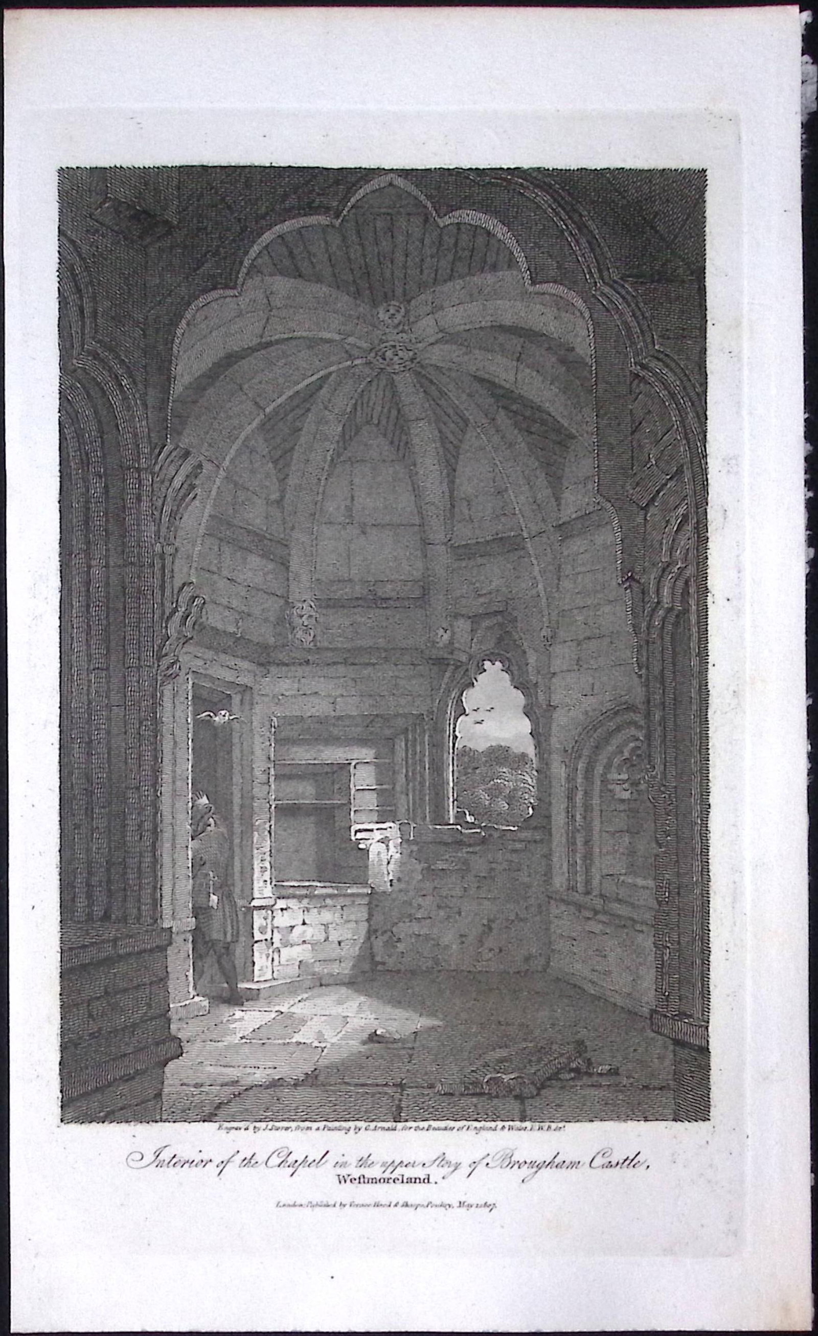 Brougham Castle Chapel Cumbria Antique 211 Years-Old Georgian Steel-Engraving-215: Title: Brougham Castle Chapel Cumbria Antique 211 Years-Old Georgian Steel-Engraving-215 Description: This Cumbria Georgian Antique Print Was Removed from a First Edition of. The Beauties of En