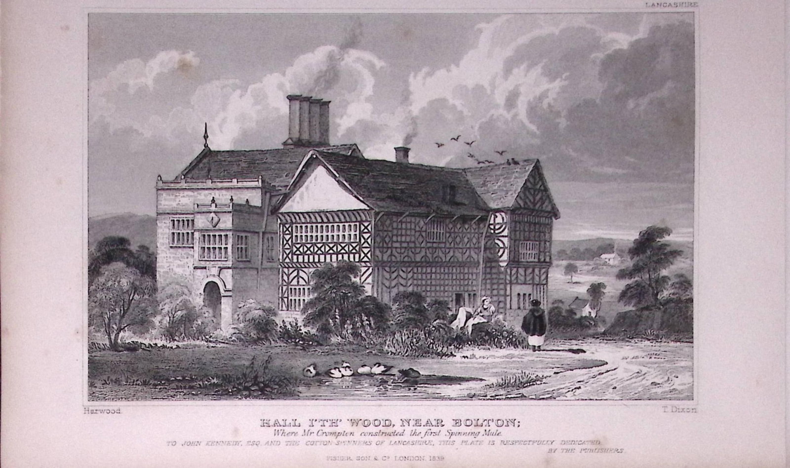 Bolton Hall I’th” Wood Antique 195 Years-Old Steel-Engraving-28: Title: Bolton Hall I’th” Wood Antique 195 Years-Old Steel-Engraving-28 Description: This Antique Steel Engraving Was Removed from a 195-Year-Old Edition of. Lancashire Illustrated in a