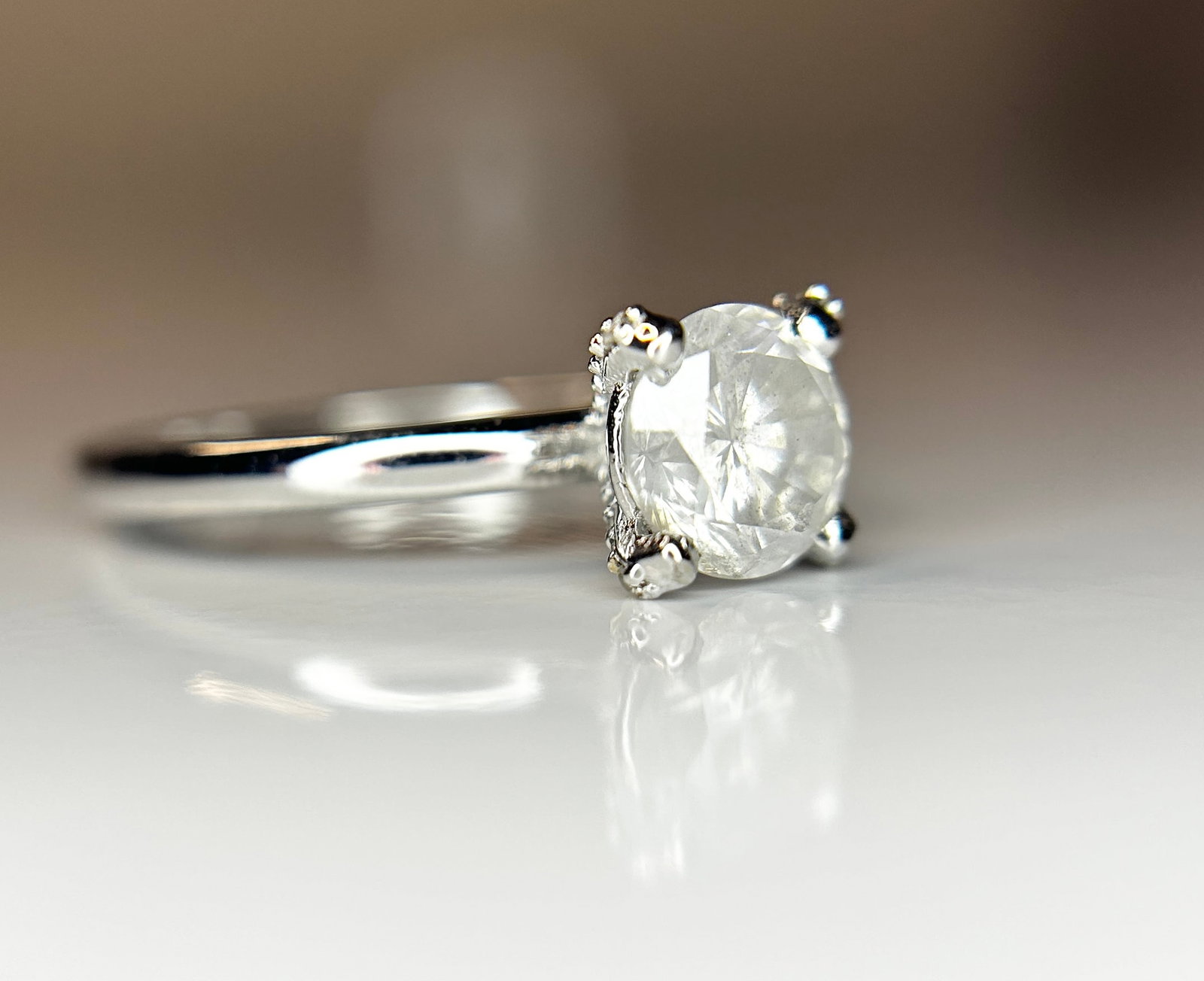 Beautiful 1.19ct Untreated Natural Solitaire Diamond & 18k Gold - 8