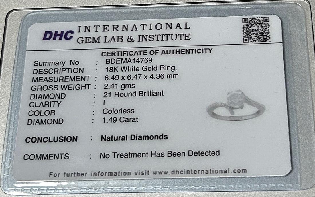 Beautiful 1.49ct Untreated Natural Solitaire Diamond & 18k Gold - 8