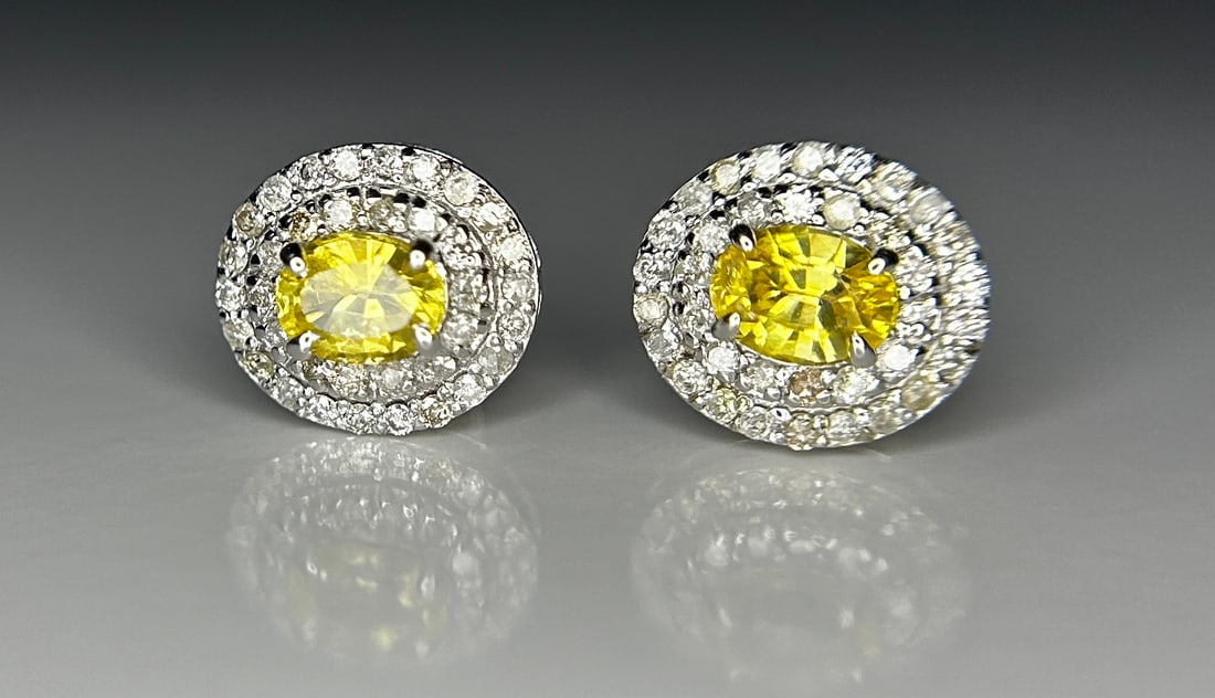 Beautiful 0.92 CT Unheated Ceylon Yellow Sapphire With Natural Diamonds & 18k Gold - 6