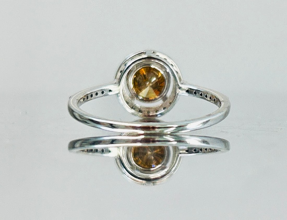 Beautiful Natural 1.05 CT Natural Solitaire Champagne Diamond Ring With 18k Gold - 5