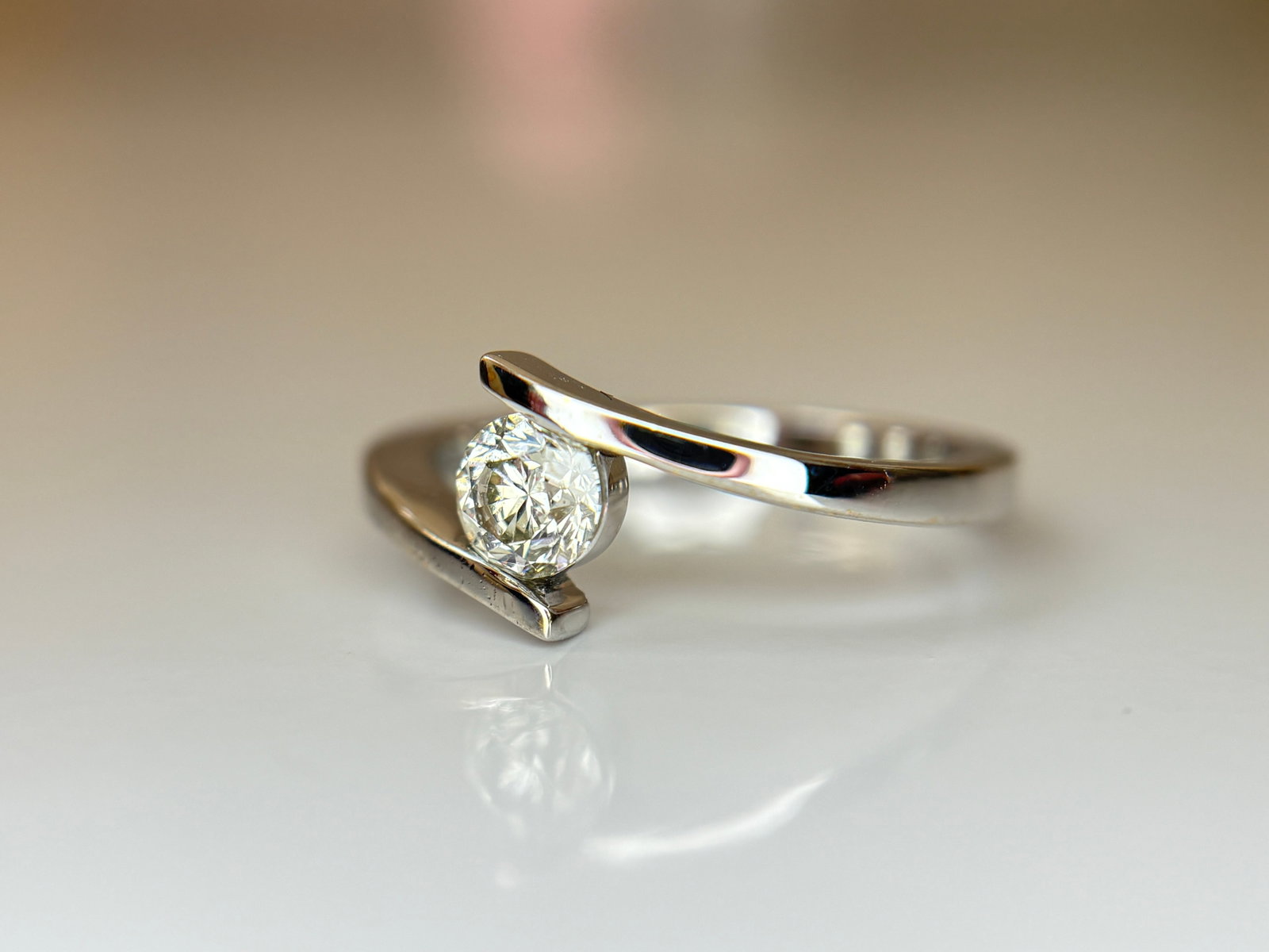 Beautiful Natural 0.45 CT S1 Diamond Ring With 18k Gold - 4