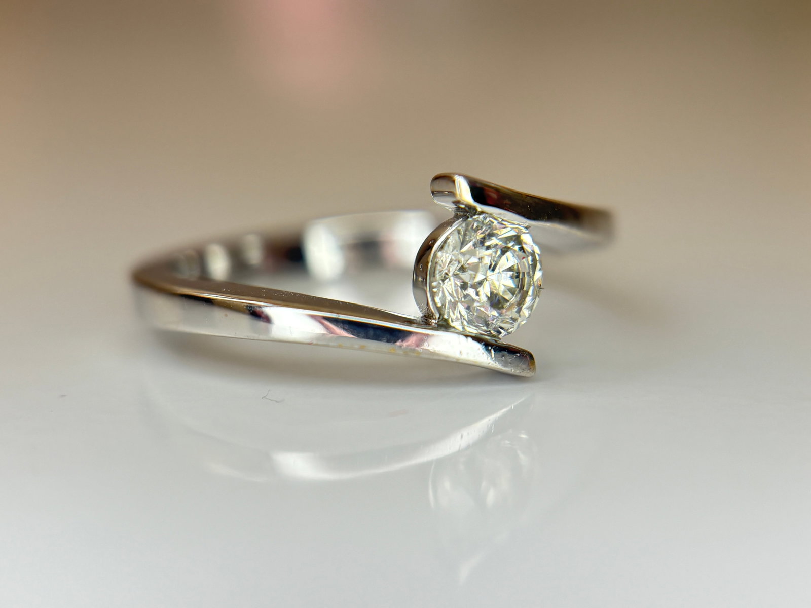 Beautiful Natural 0.45 CT S1 Diamond Ring With 18k Gold - 6