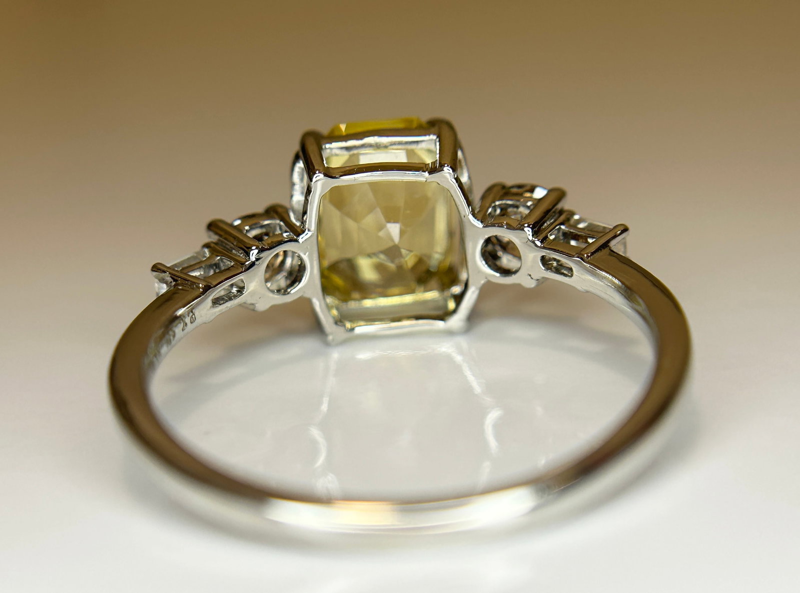 Beautiful 2.34ct Unheated Untreated Natural Ceylon Yellow Sapphire Diamonds & 950 Platinum - 6