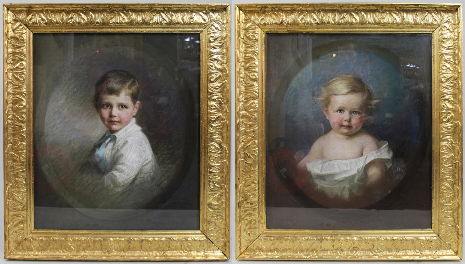 Title: Pair of Pastel Portraits by Emily Eyres (British, 1850-1910) Description: Pair of Early: Title: Pair of Pastel Portraits by Emily Eyres (British, 1850-1910) Description: Pair of Early 20th Century Pastel Portraits by Emily Eyres (British, active c.1890–1914) United Kingdom, 1914