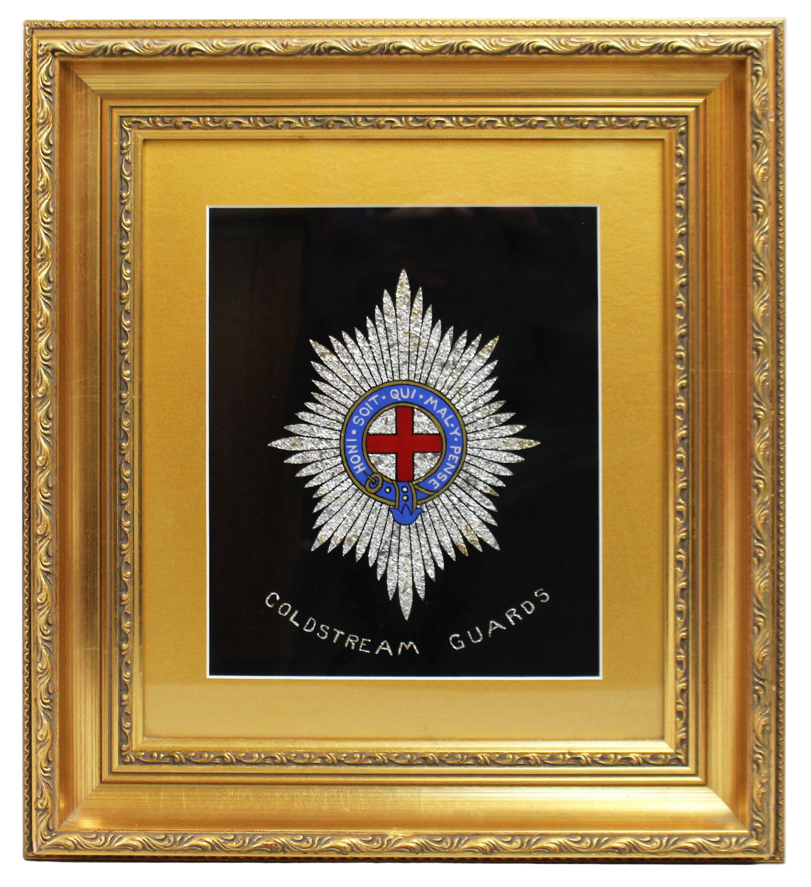 Title: Set of 3 Military Regiment Foil Artworks Set in Gilt Frames Description: Set of 3 British - 10