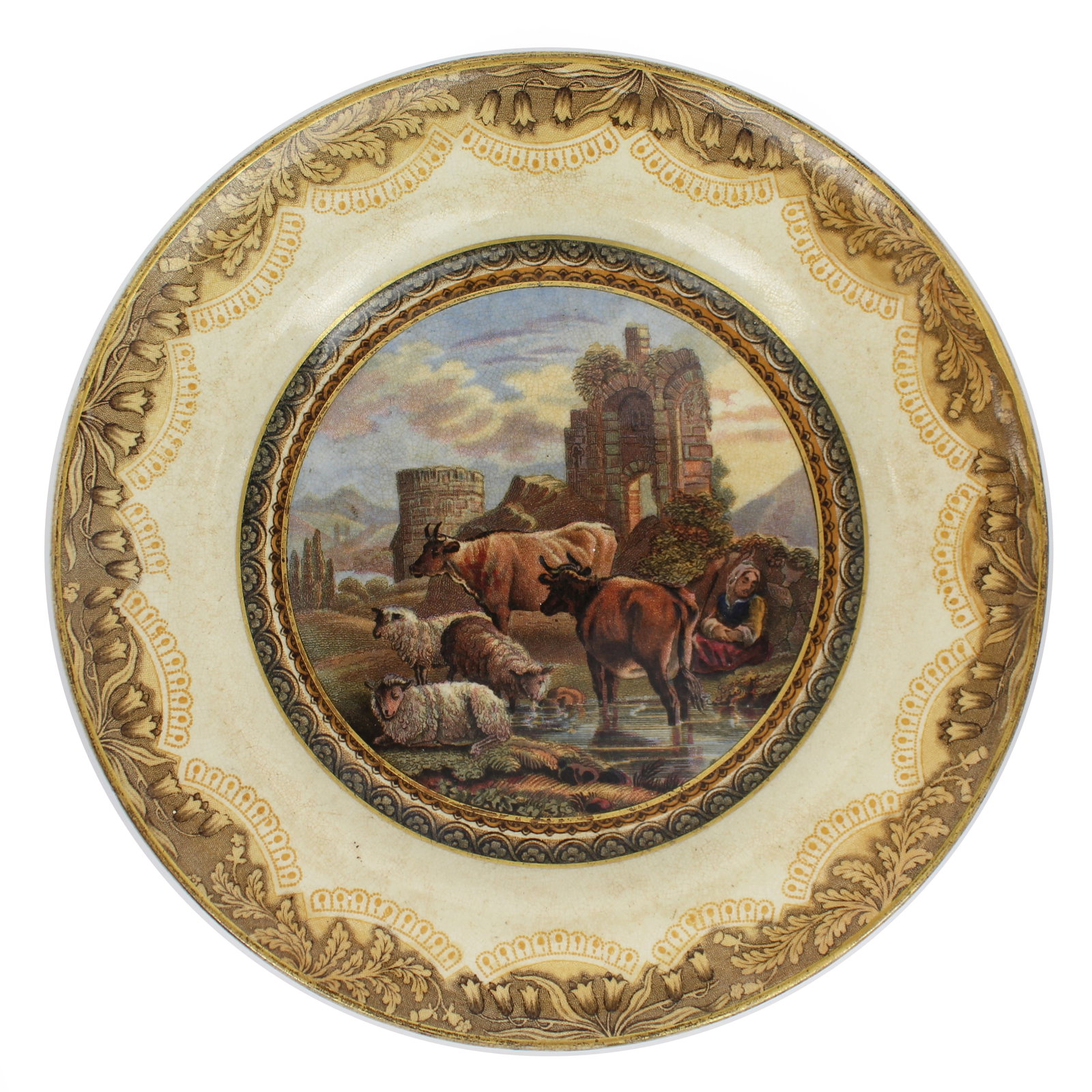 Title: Antique Prattware Plate Description: Plate Width 18 cm Craquelure Condition: Used Delivery (1 of 6)