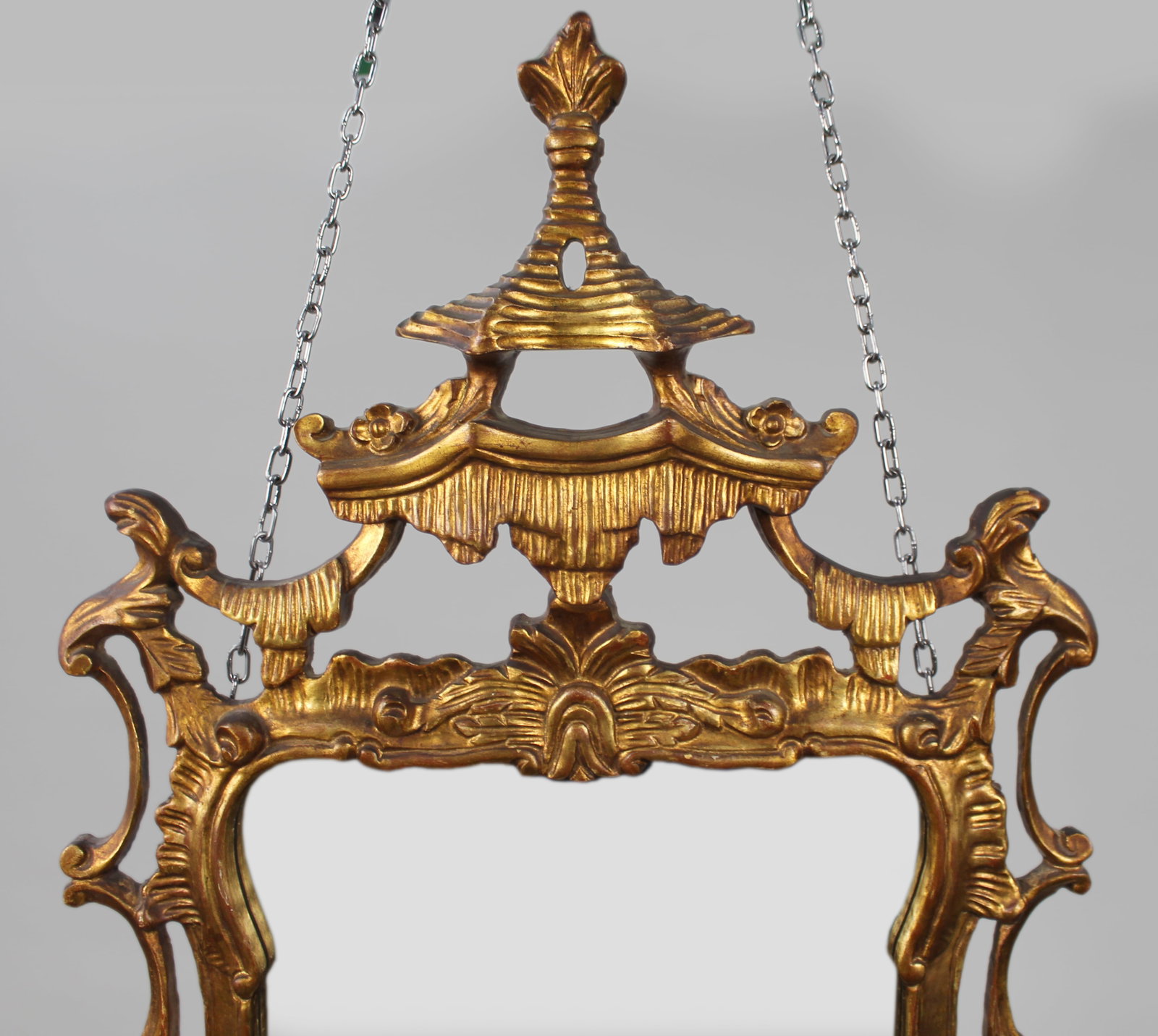 Title: Large Italian Rococo Style Carved Giltwood Wall Mirror Description: Large Italian Rococo - 3