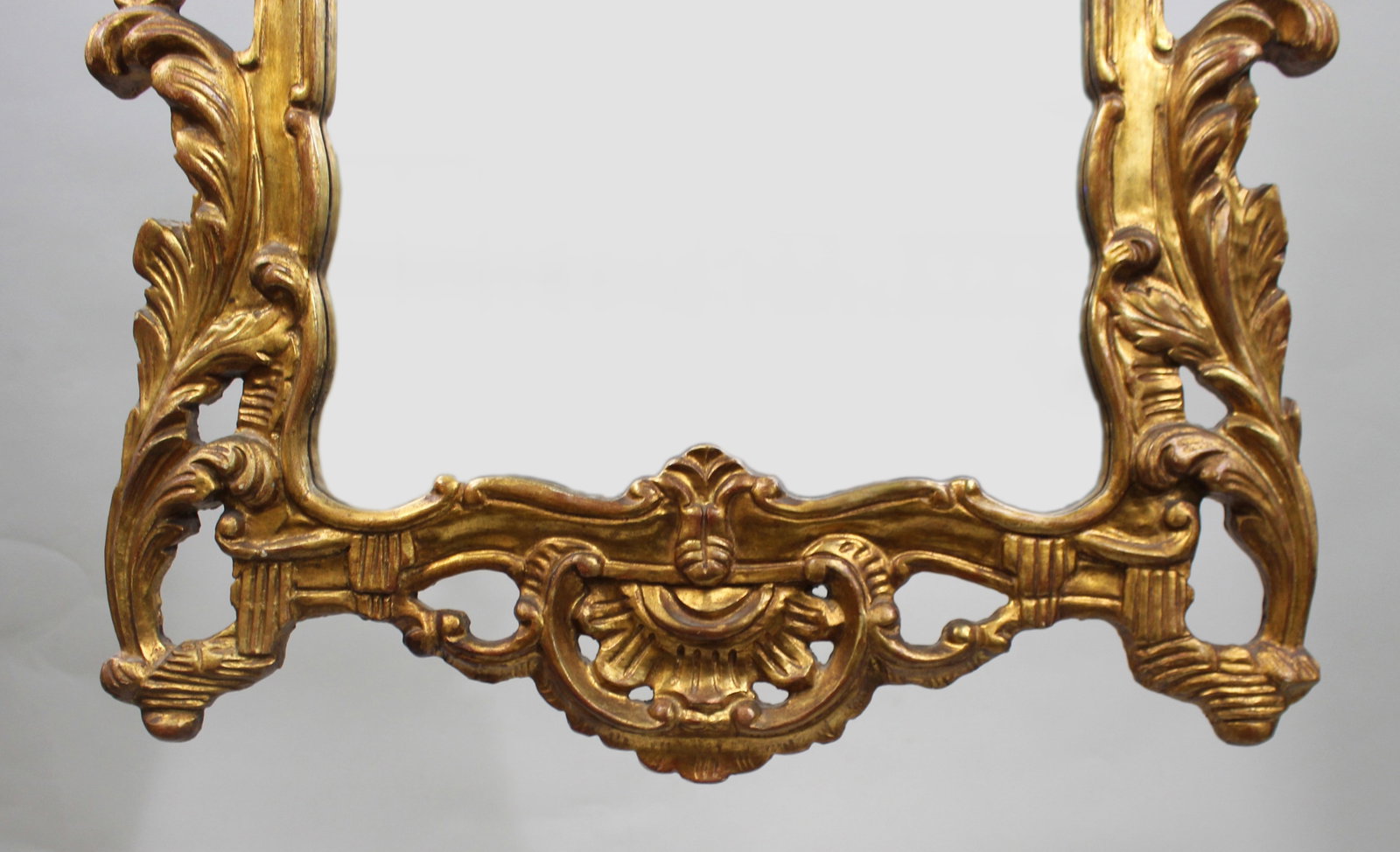 Title: Large Italian Rococo Style Carved Giltwood Wall Mirror Description: Large Italian Rococo - 5