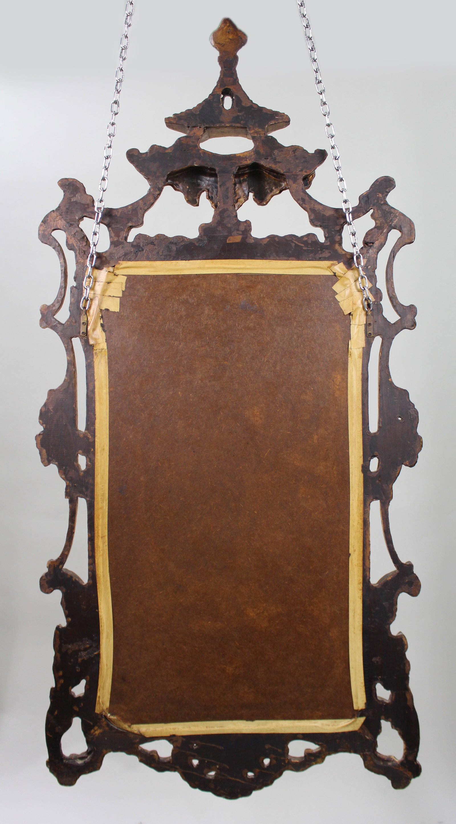 Title: Large Italian Rococo Style Carved Giltwood Wall Mirror Description: Large Italian Rococo - 6