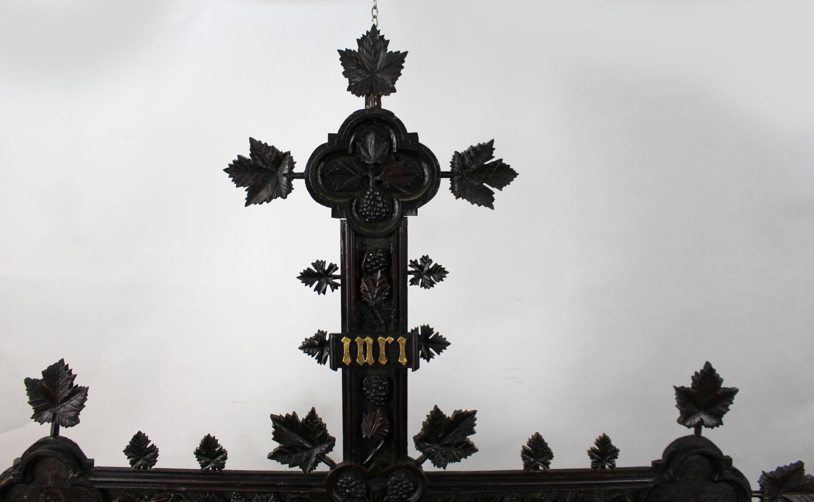 Title: Large Antique 19th Century Carved Black Forest Cross Description: 19th Century Carved Black - 2