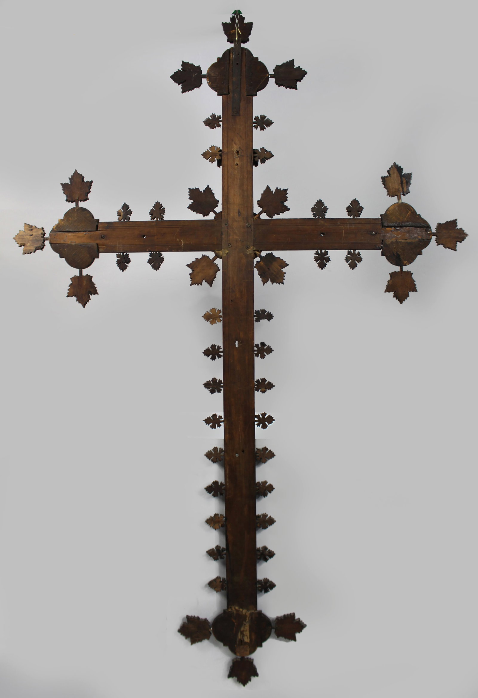 Title: Large Antique 19th Century Carved Black Forest Cross Description: 19th Century Carved Black - 5