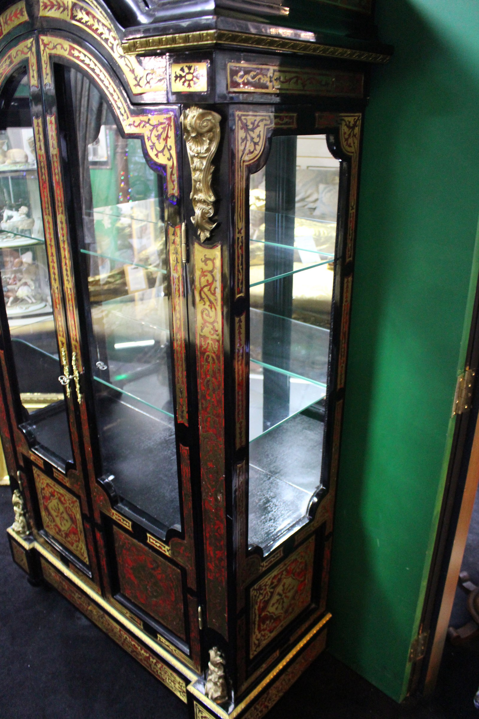 Title: Vintage Napoleon III Style Boulle Display Vitrine Cabinet Description: Vintage Napoleon III - 8