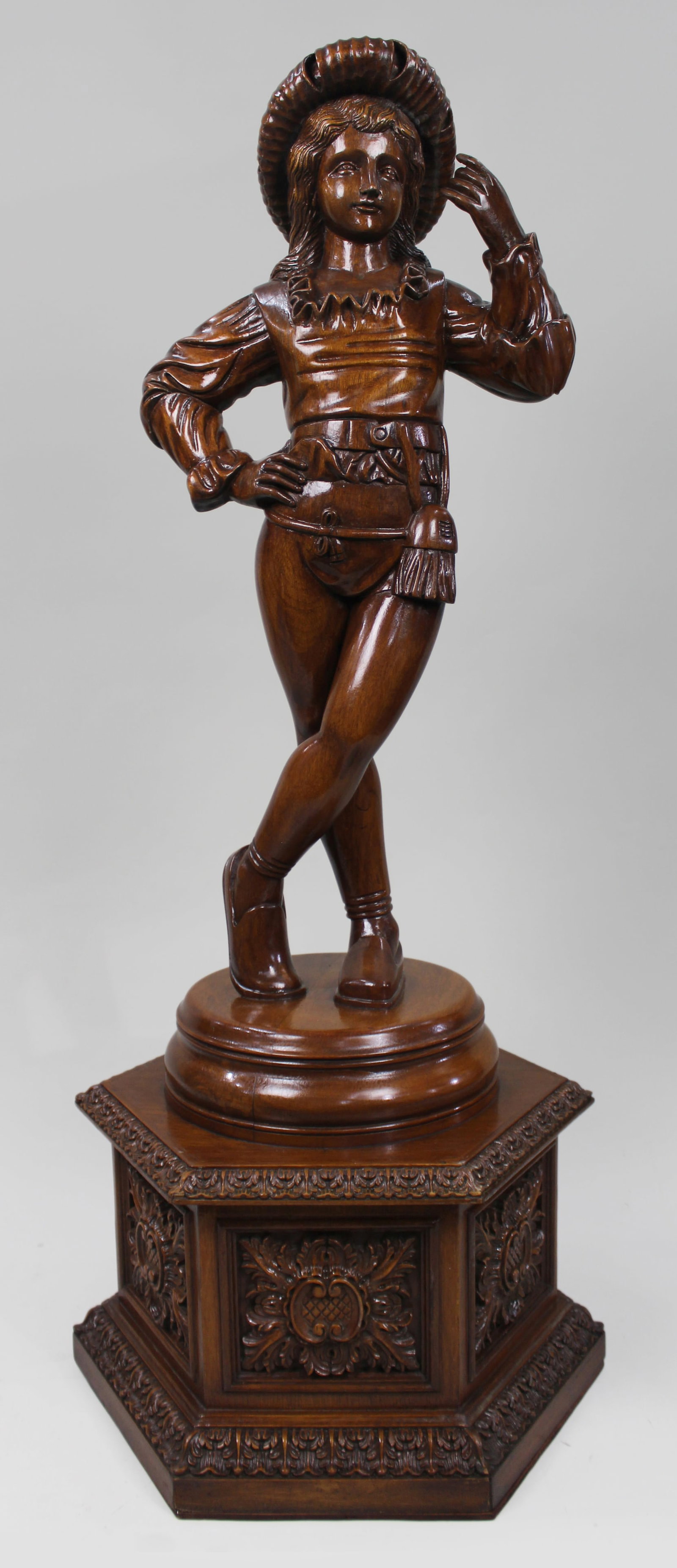 Title: Italian Renaissance Revival Carved Hardwood Figure circa 1900 Description: Italian (1 of 20)