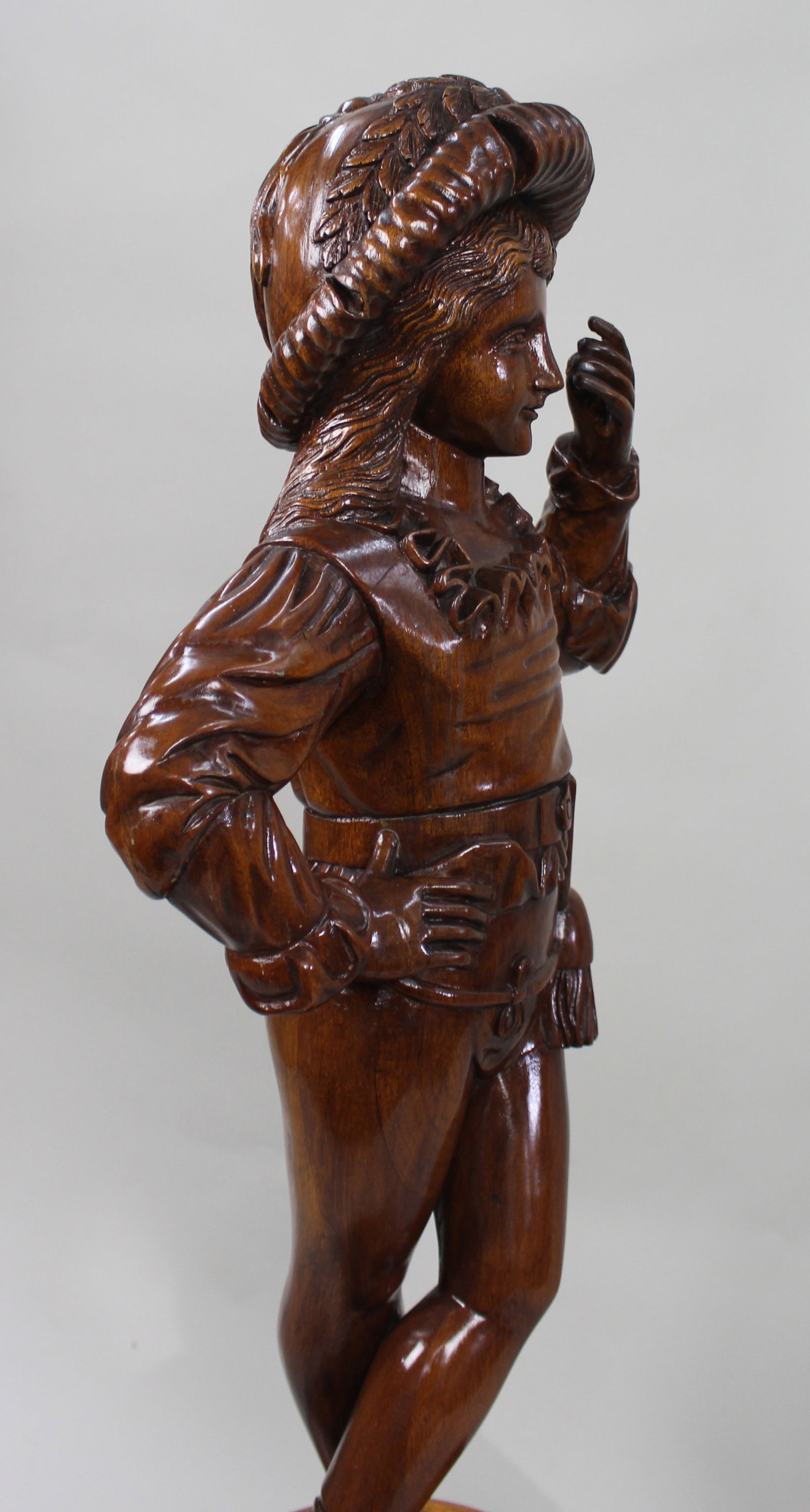Title: Italian Renaissance Revival Carved Hardwood Figure circa 1900 Description: Italian - 20