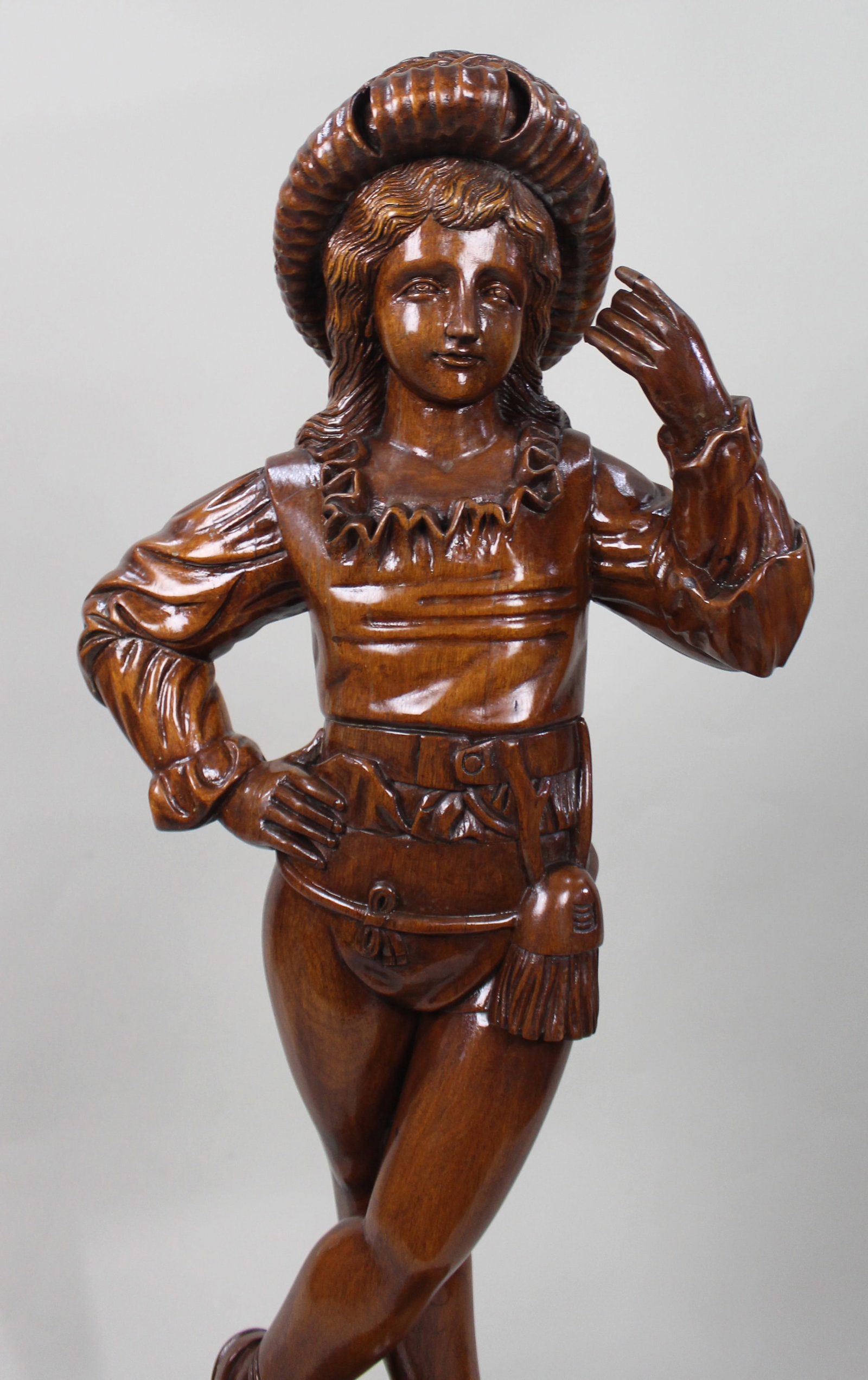 Title: Italian Renaissance Revival Carved Hardwood Figure circa 1900 Description: Italian - 3