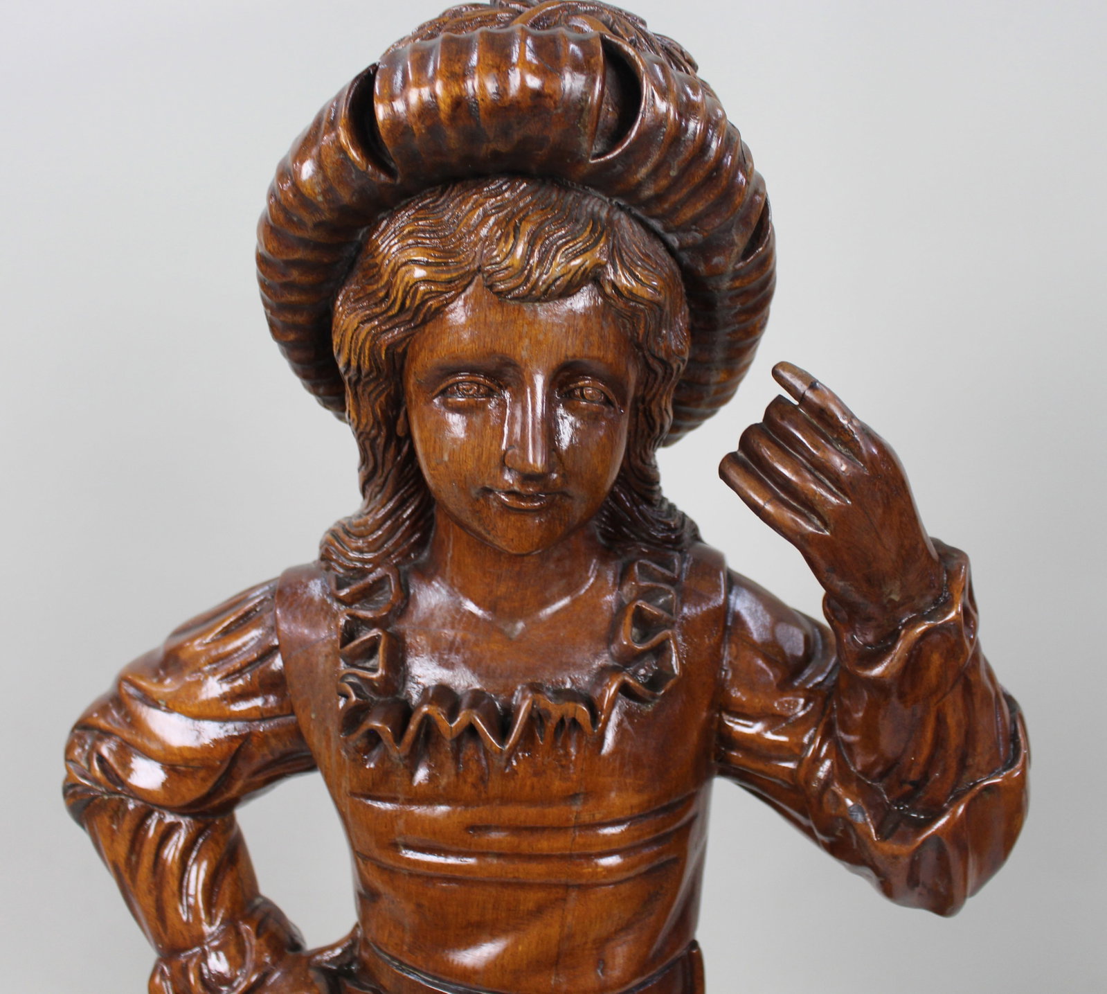 Title: Italian Renaissance Revival Carved Hardwood Figure circa 1900 Description: Italian - 4