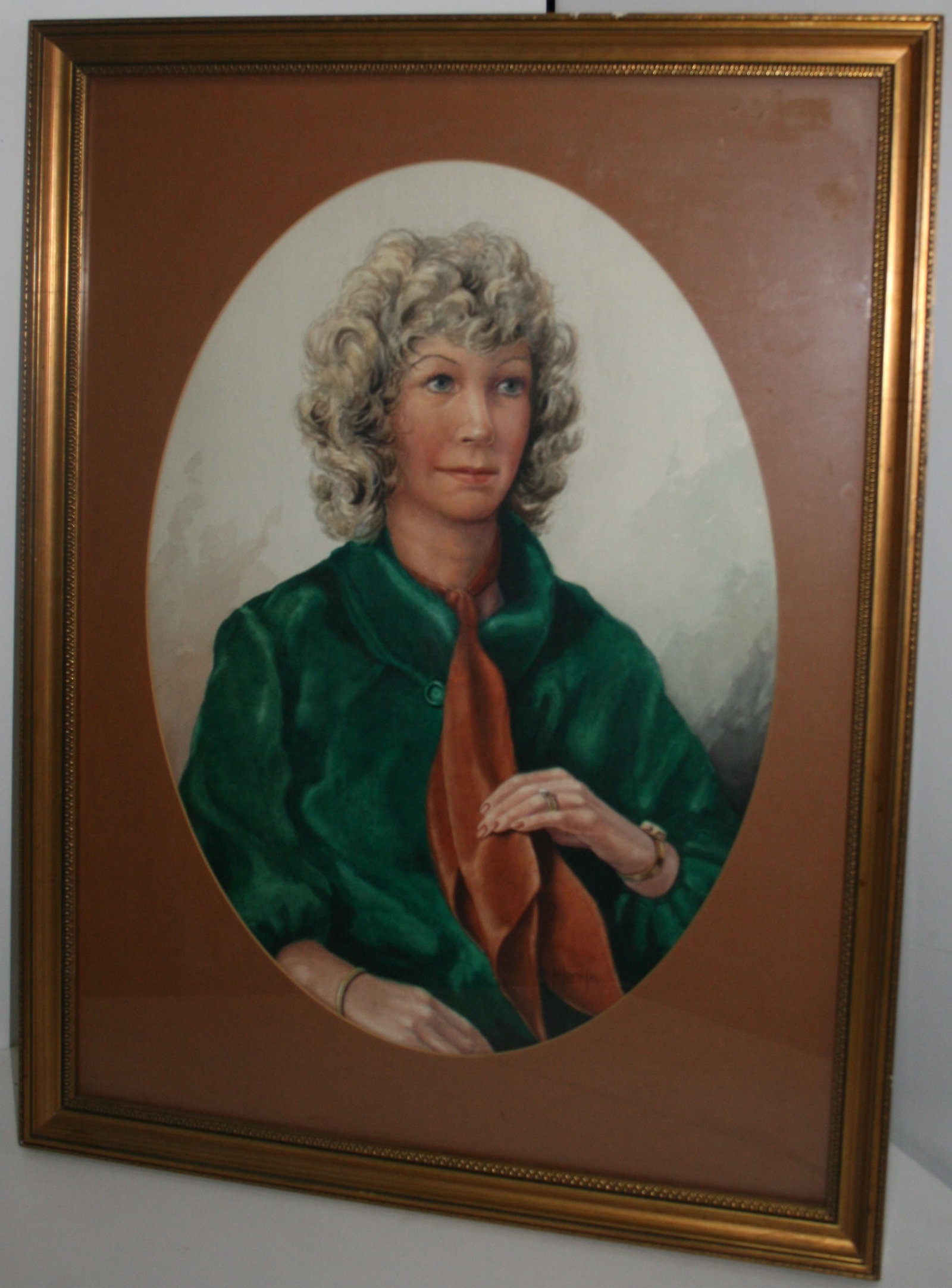 Title: Oval Watercolour Portrait by C.R.Poole (English, 20th c.) Description: Period Mid 20th (1 of 8)