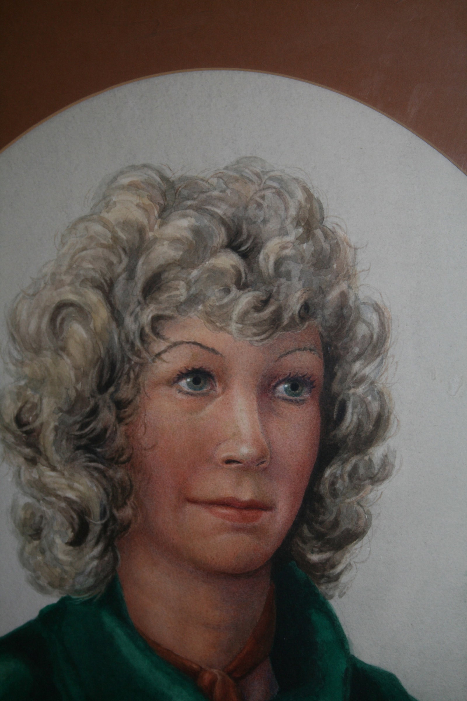 Title: Oval Watercolour Portrait by C.R.Poole (English, 20th c.) Description: Period Mid 20th - 3