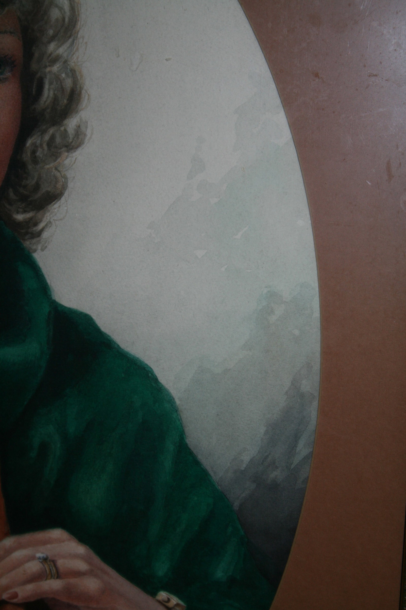 Title: Oval Watercolour Portrait by C.R.Poole (English, 20th c.) Description: Period Mid 20th - 4