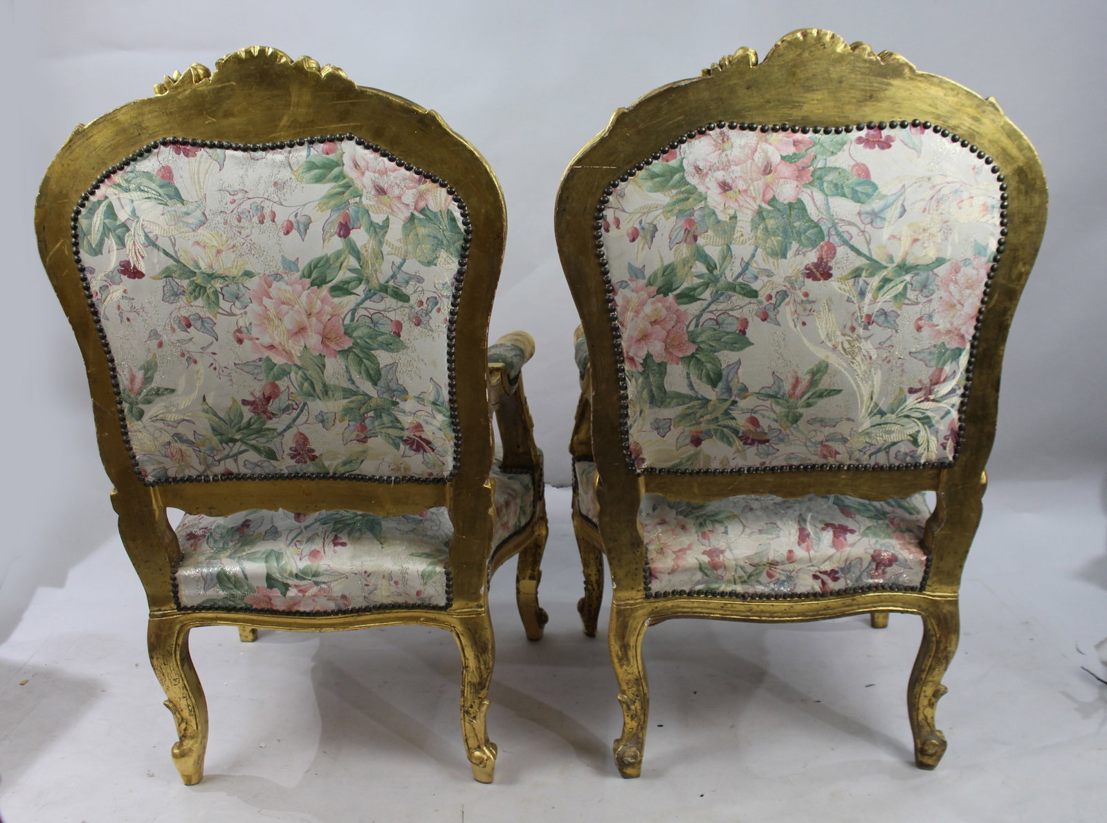 Title: Pair of Louis XV Style Italian Giltwood Fauteuils Description: Pair of Louis XV Style Italian - 7