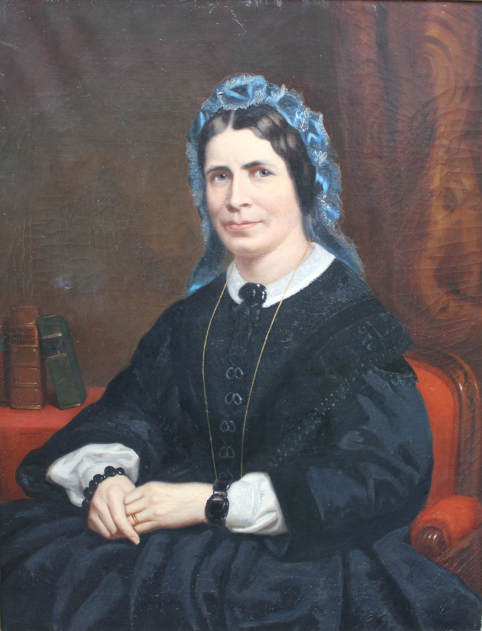 Title: Large and Impressive Victorian Portrait by W.R. Waters, Dated 1877 Description: Large and - 2