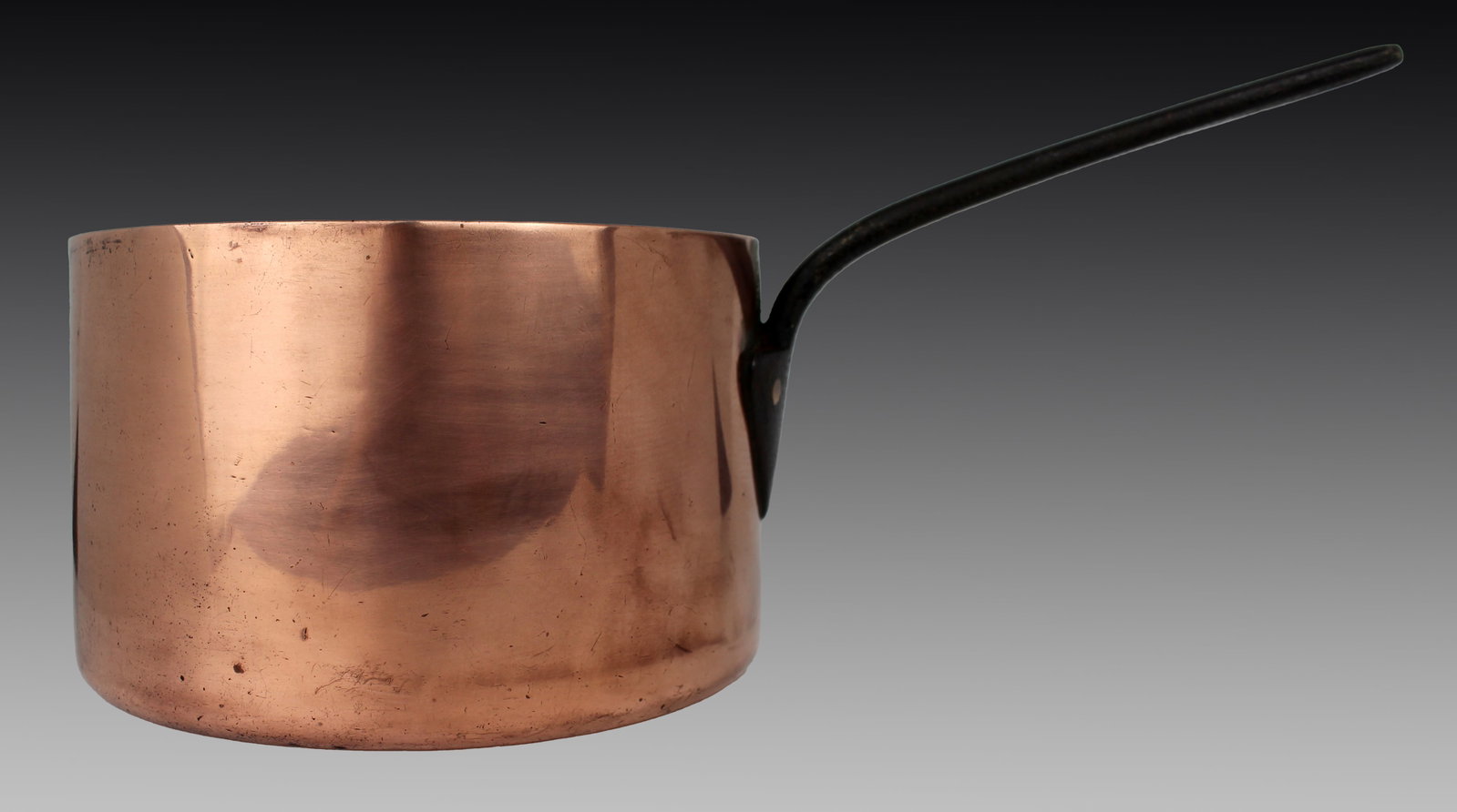 Title: Antique Copper Saucepan Description: Antique Early 19th c. Copper Saucepan Copper with iron (1 of 1)