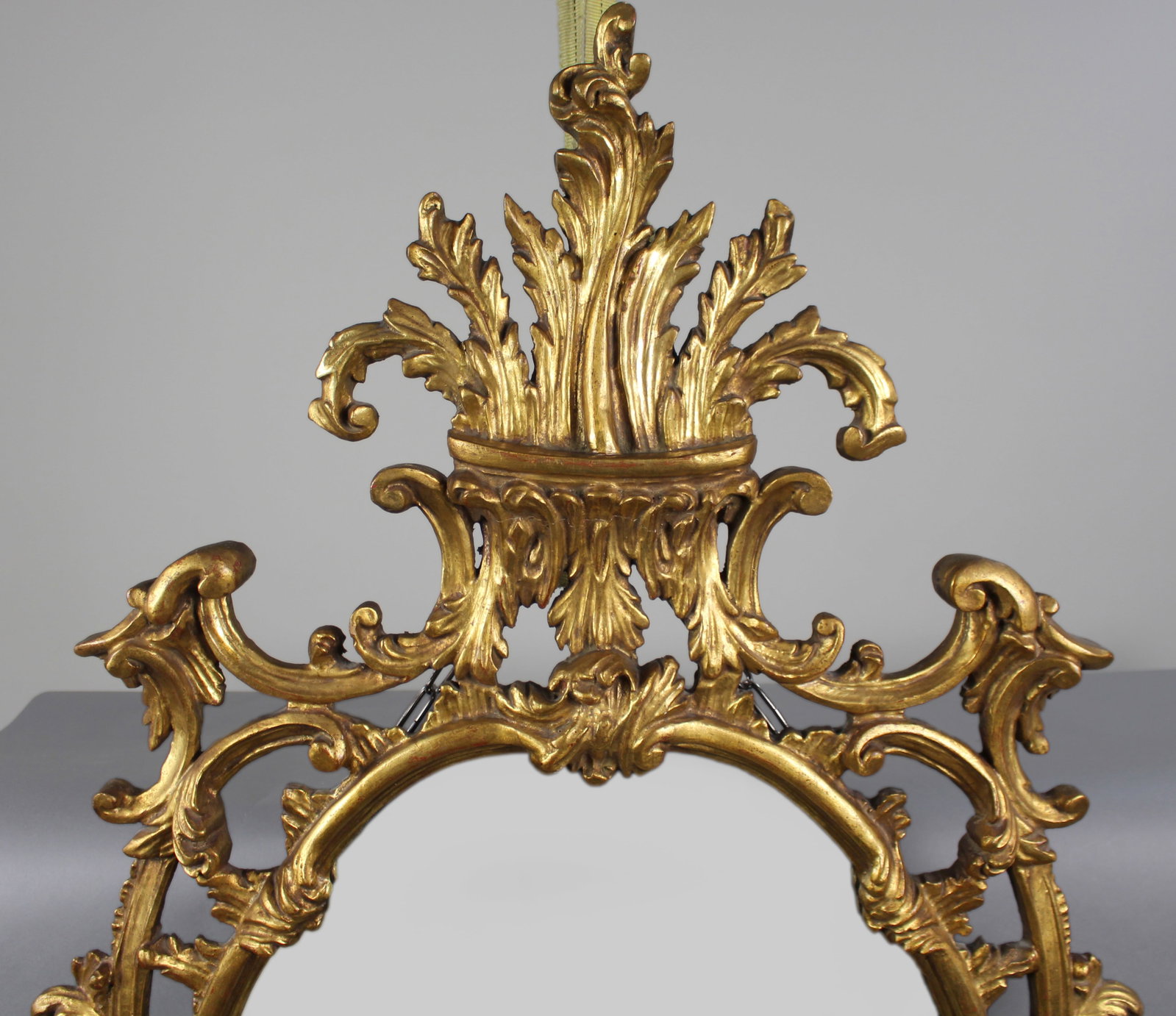 Title: Florentine Giltwood Rococo Revival Wall Mirror, Italy, Mid-20th Century Description: - 3