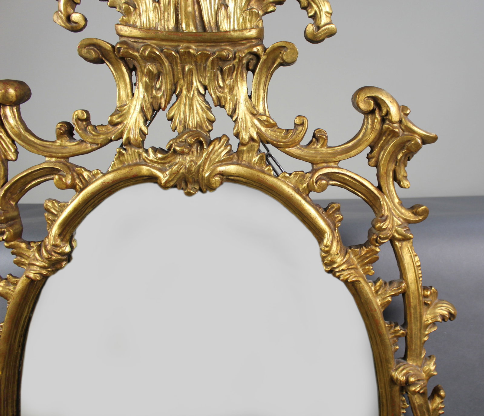 Title: Florentine Giltwood Rococo Revival Wall Mirror, Italy, Mid-20th Century Description: - 5
