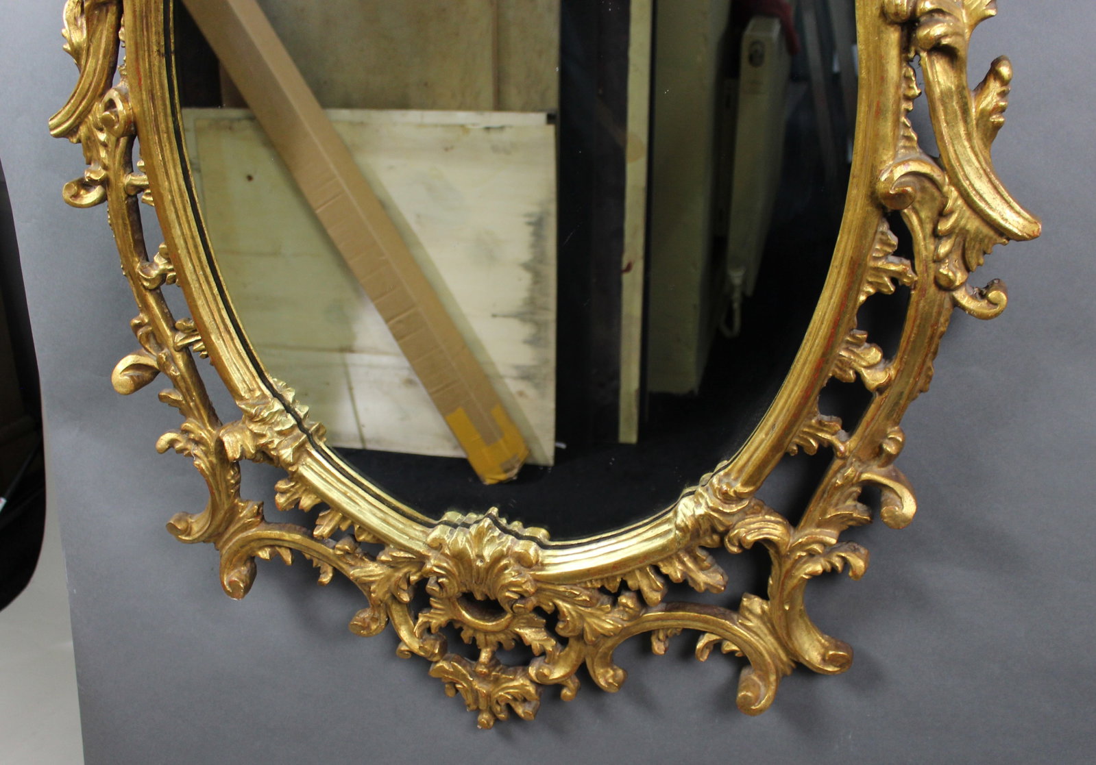 Title: Florentine Giltwood Rococo Revival Wall Mirror, Italy, Mid-20th Century Description: - 6