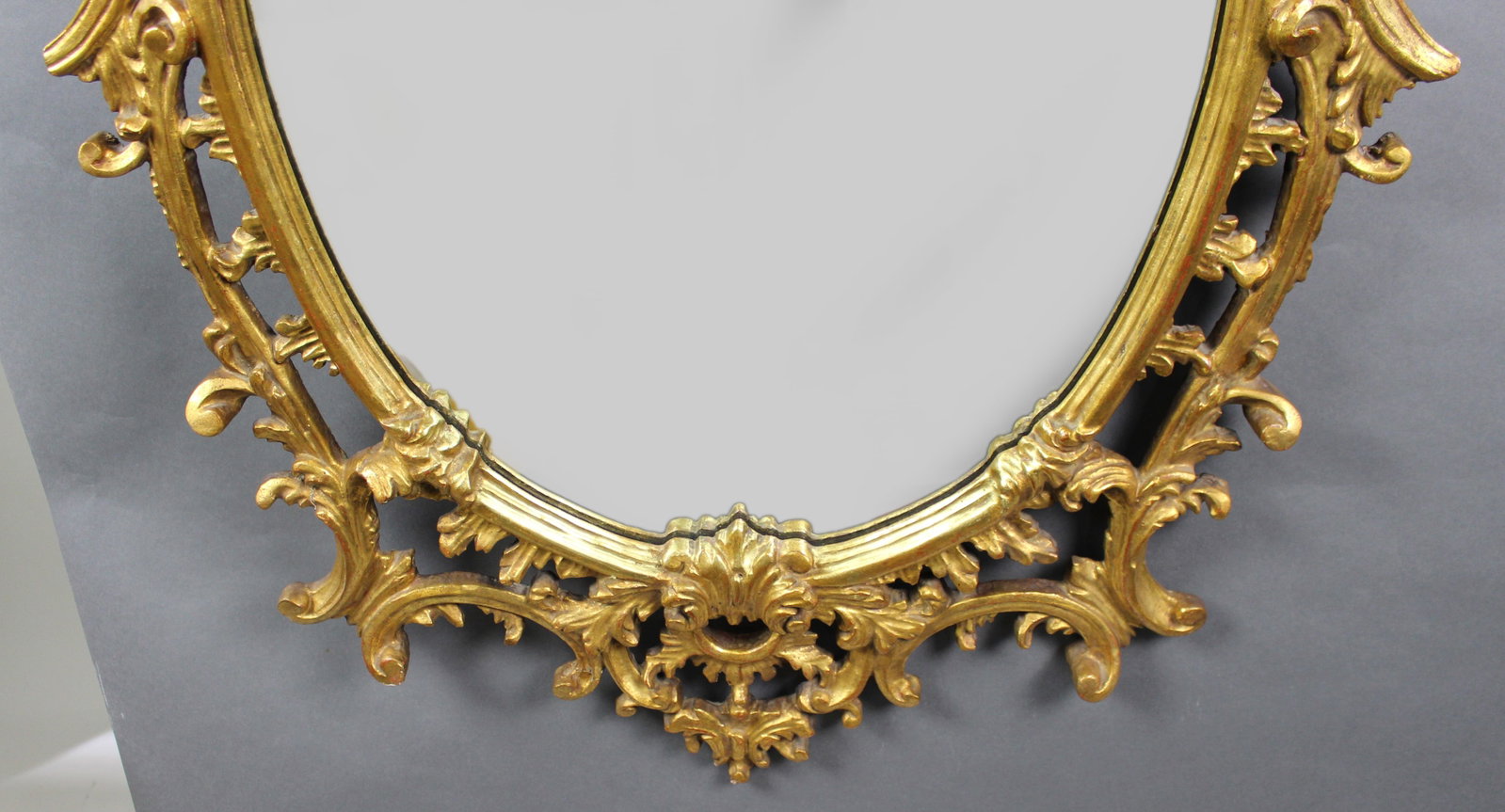 Title: Florentine Giltwood Rococo Revival Wall Mirror, Italy, Mid-20th Century Description: - 7
