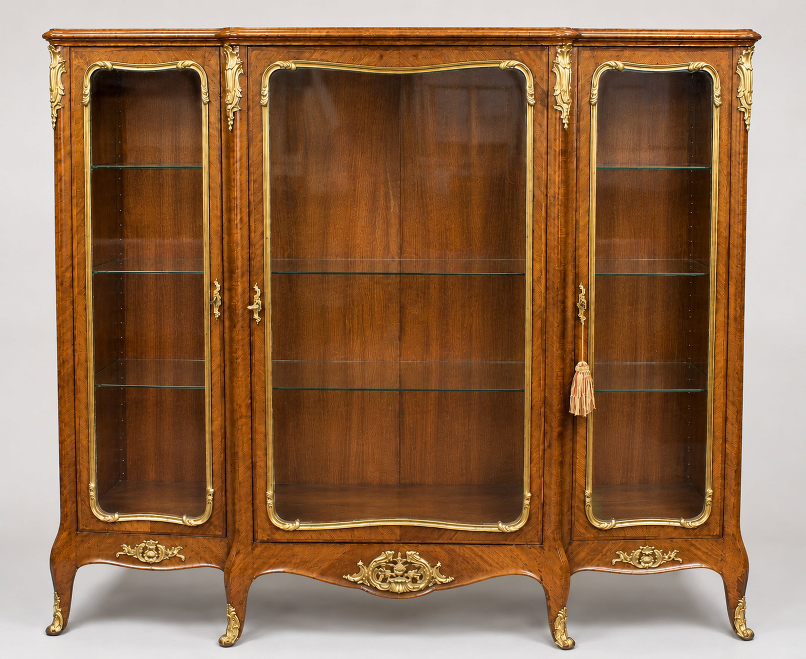 Title: Fine Large Antique French Kingwood & Ormolu Mounted Vitrine Display Cabinet Description: Fine: Title: Fine Large Antique French Kingwood & Ormolu Mounted Vitrine Display Cabinet Description: Fine Large Antique French Kingwood & Ormolu Mounted Vitrine Display Cabinet French, 19th