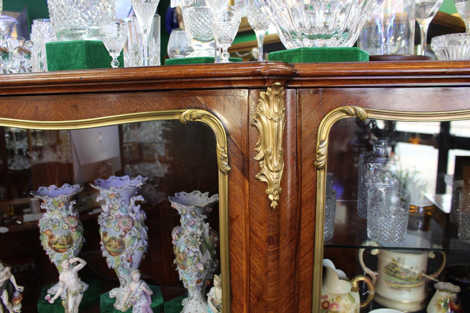 Title: Fine Large Antique French Kingwood & Ormolu Mounted Vitrine Display Cabinet Description: Fine - 9