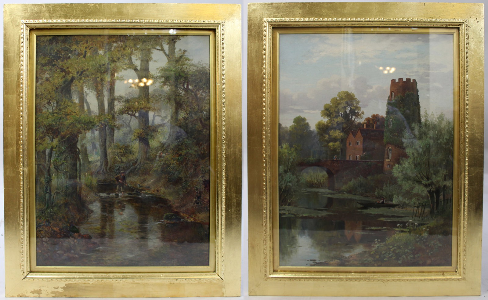 Title: Pair of English Landscape Paintings by Henry Thomas Jarman (1871–1956) Description: Pai: Title: Pair of English Landscape Paintings by Henry Thomas Jarman (1871–1956) Description: Pair of English Landscape Paintings by Henry Thomas Jarman (1871–1956) Signed and Dated 1896