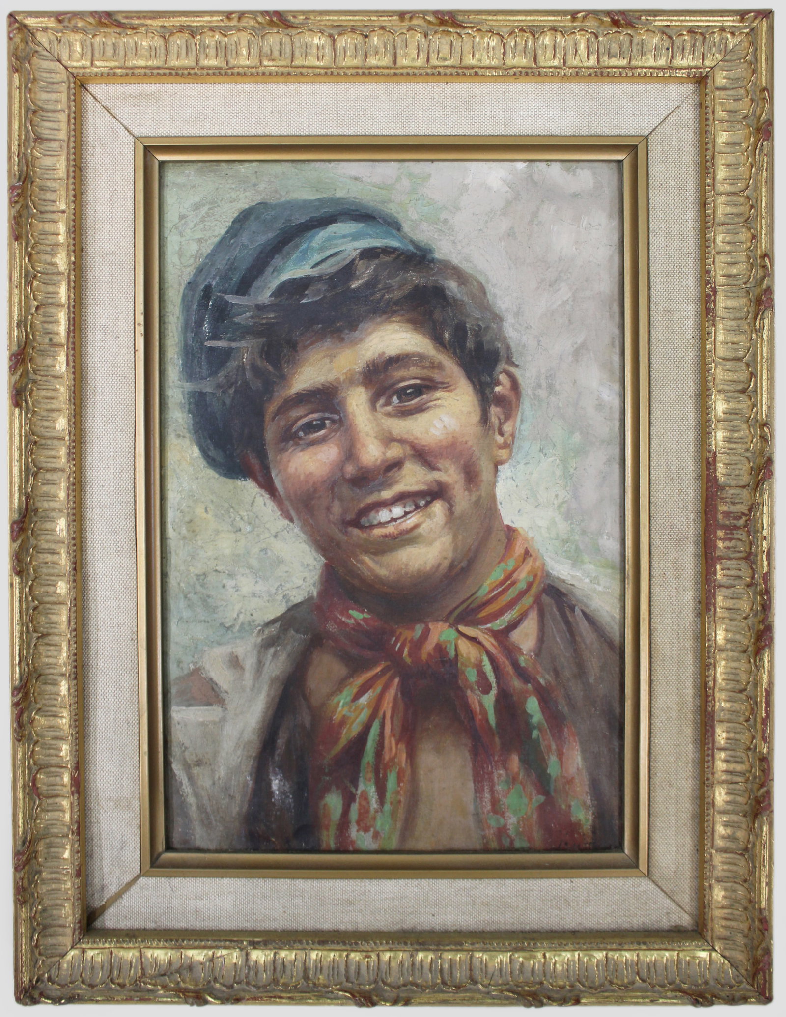 Title: Italian School Portrait of a Neapolitan Youth, c.1920 Description: Italian School Portrait of: Title: Italian School Portrait of a Neapolitan Youth, c.1920 Description: Italian School Portrait of a Neapolitan Youth, c.1920 Oil on canvas laid on board A charming and finely executed Italian Schoo