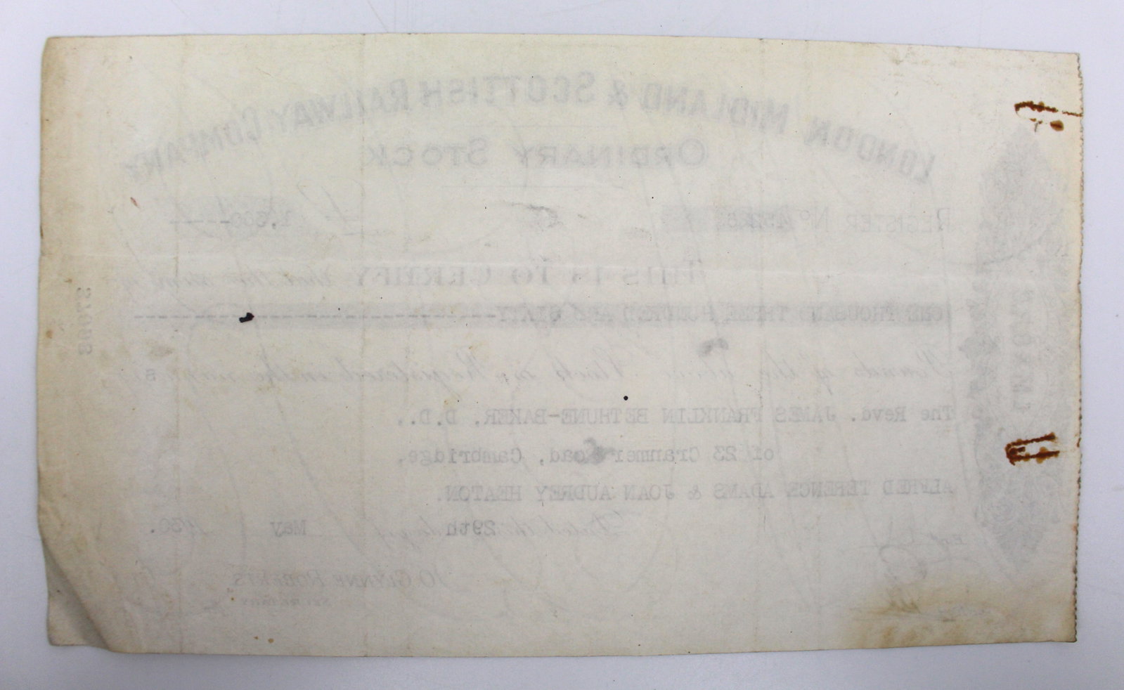 Title: Vintage Railway Stock Certificates (4 Pieces) – (1930) Description: Vintage Railway Sto - 18