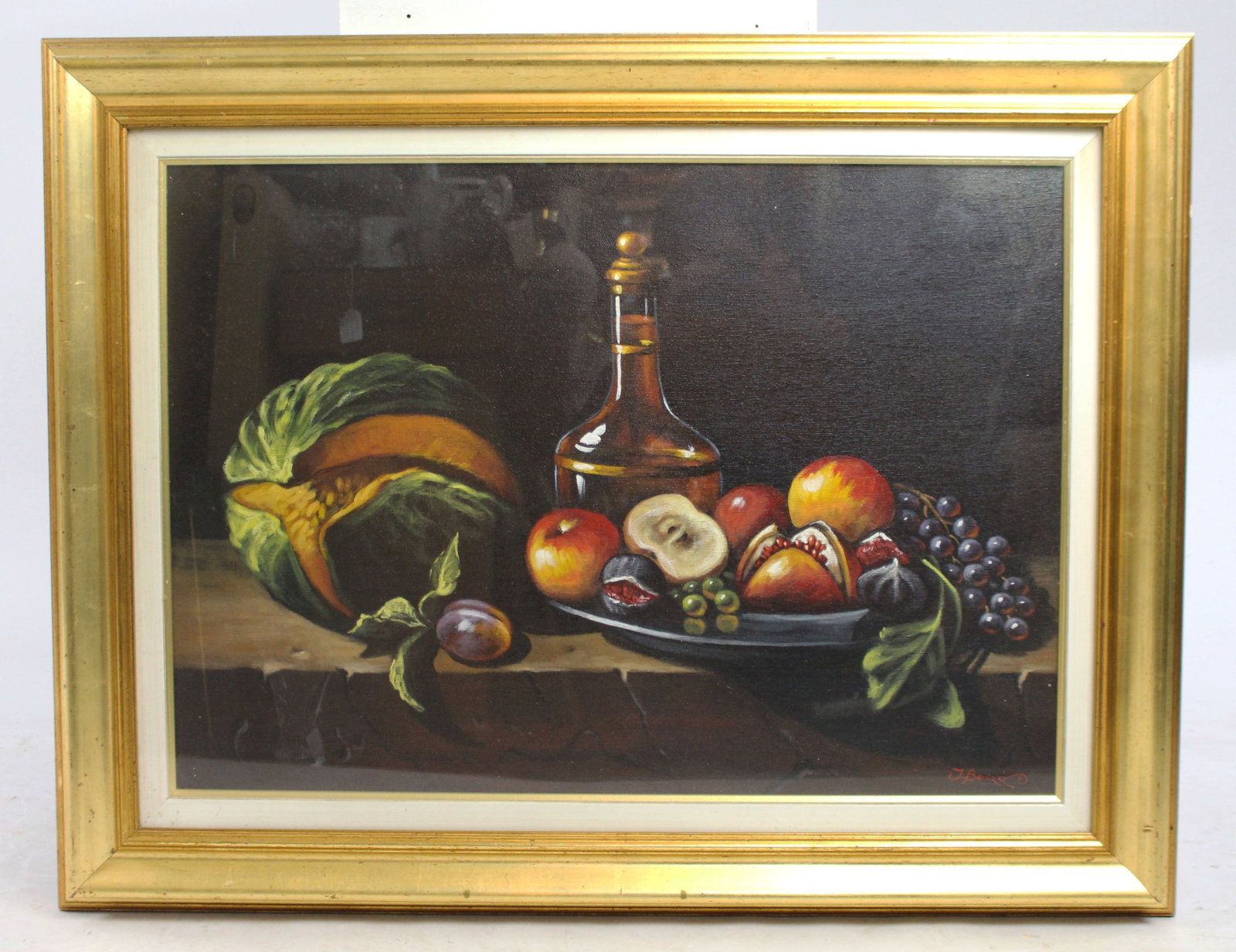 Title: italian Still Life Oil Painting by J. Barozzi – 20th Century Description: italian Still (1 of 2)