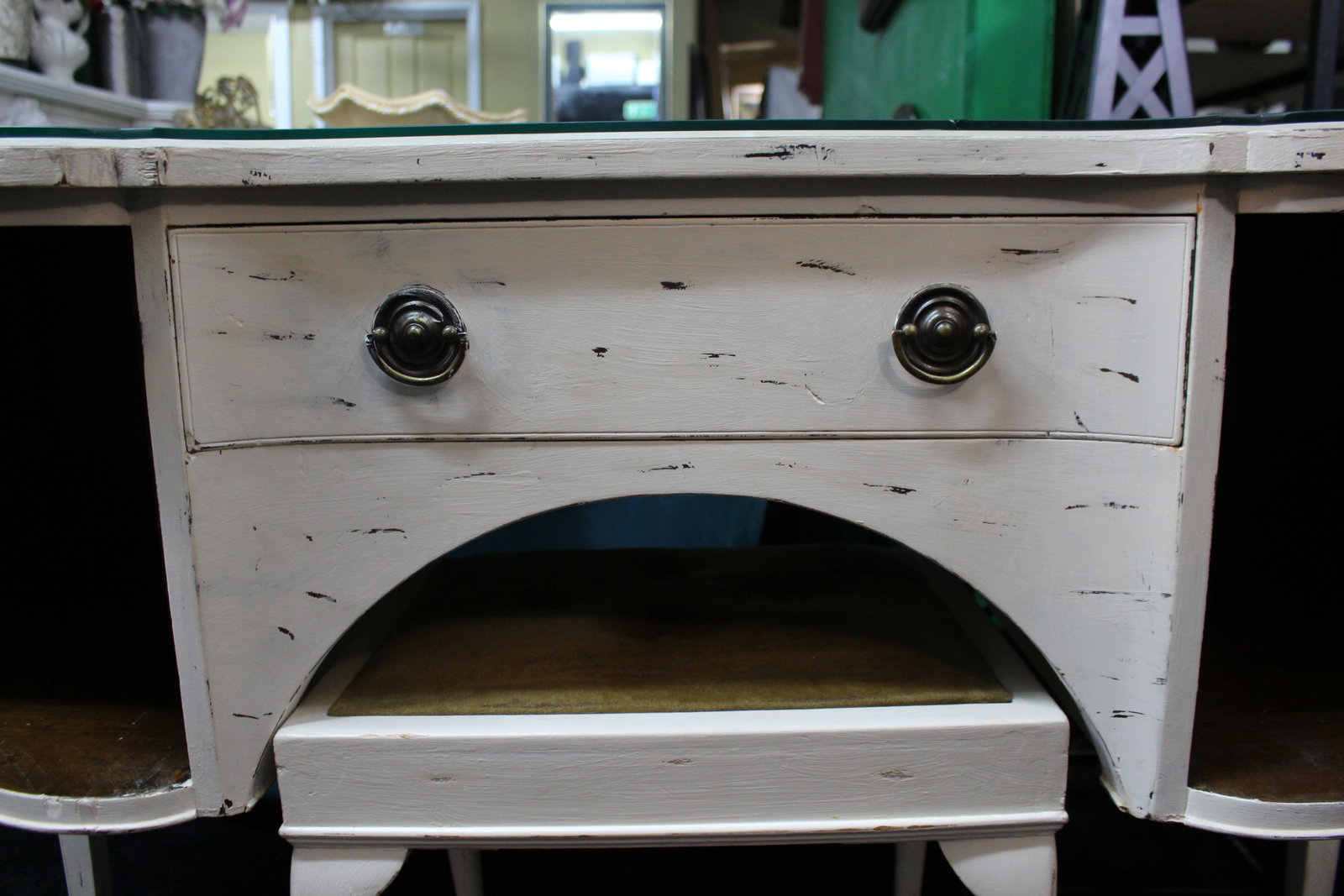 Title: Vintage Painted Dressing Table with Stool Description: Vintage Painted Dressing Table with - 14