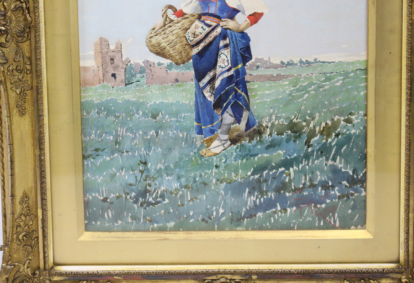 Title: Pair of Grand Tour Italian Watercolours by Filippo Indoni (1842–1908), Rome 1880 Descri - 6