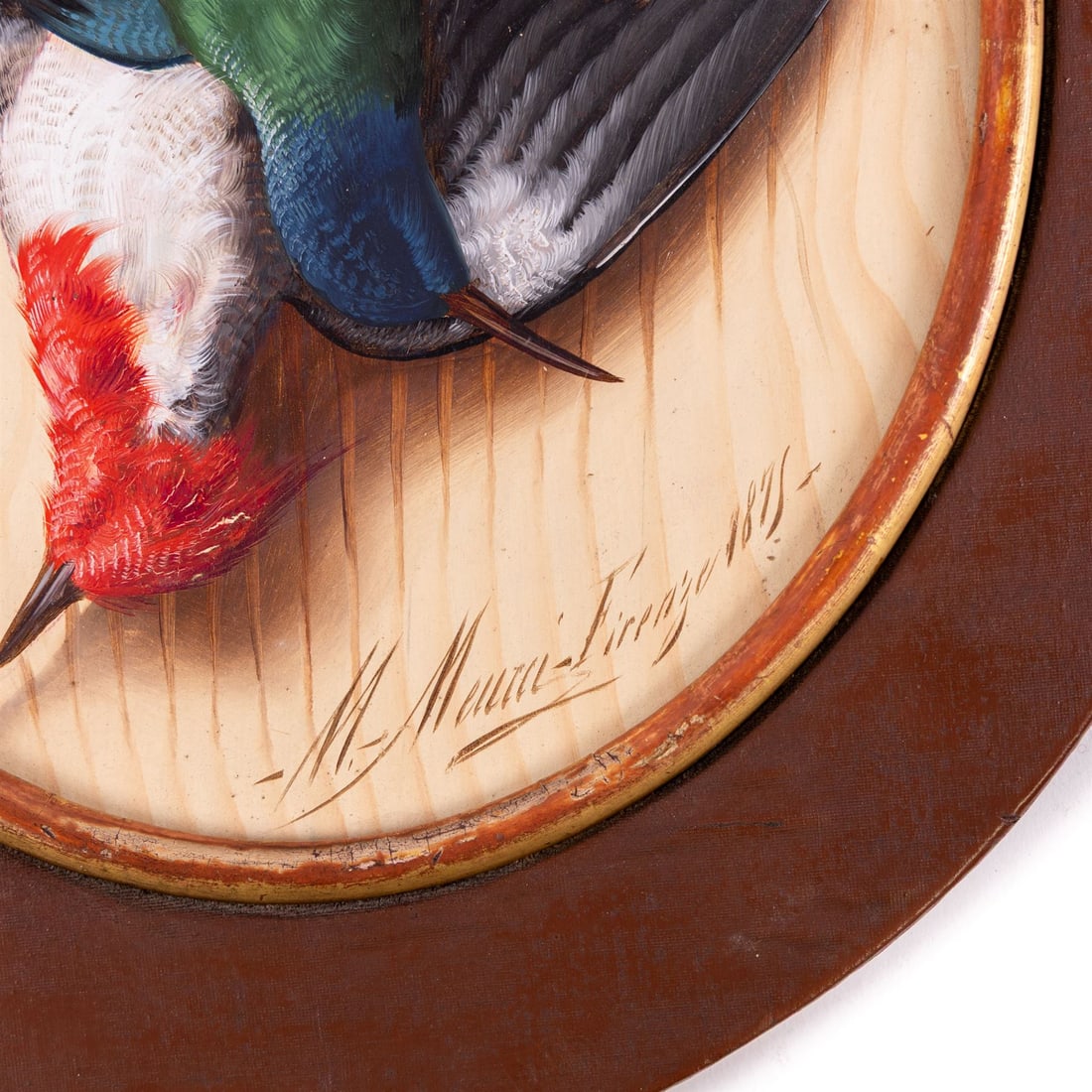 Title: Michelangelo Meucci (Italian, 1840–1909) Trompe l'Oeil with Hanging Birds c.1875 Descri - 3