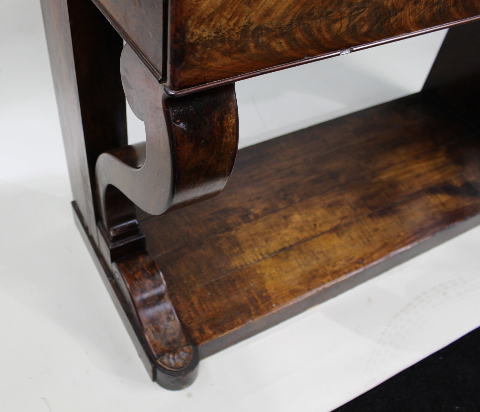 Title: Fine Napoleon I Period French Mahogany Console Table with Variegated Marble Top - 10
