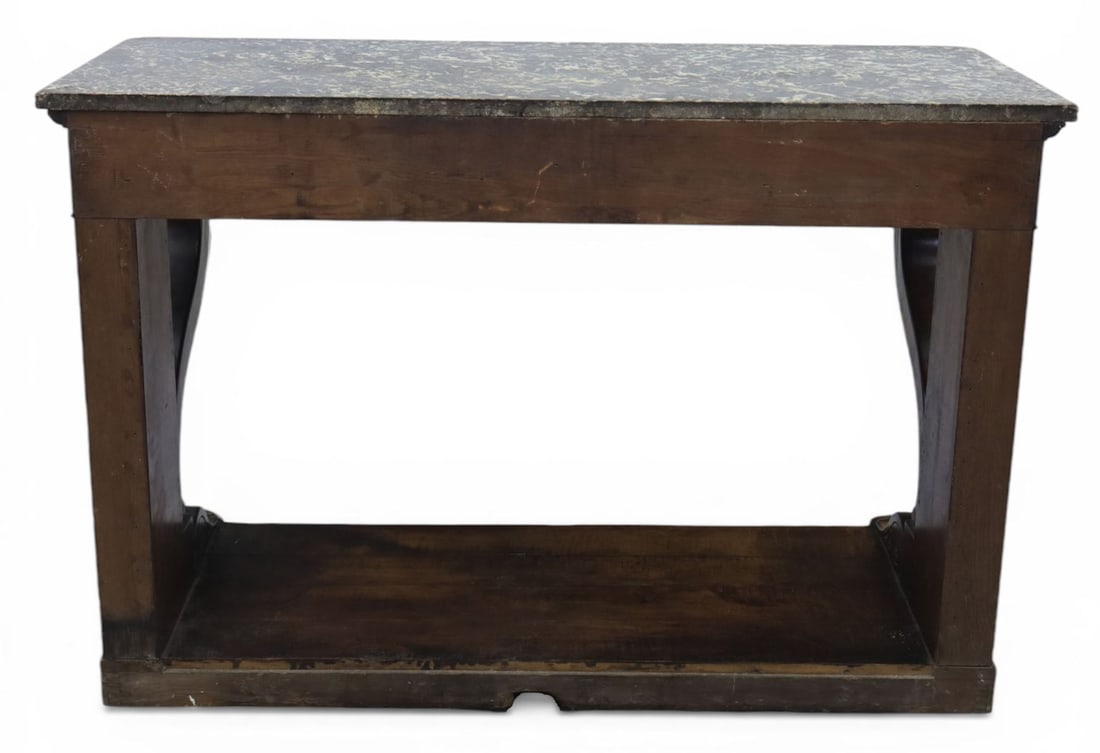 Title: Fine Napoleon I Period French Mahogany Console Table with Variegated Marble Top - 12